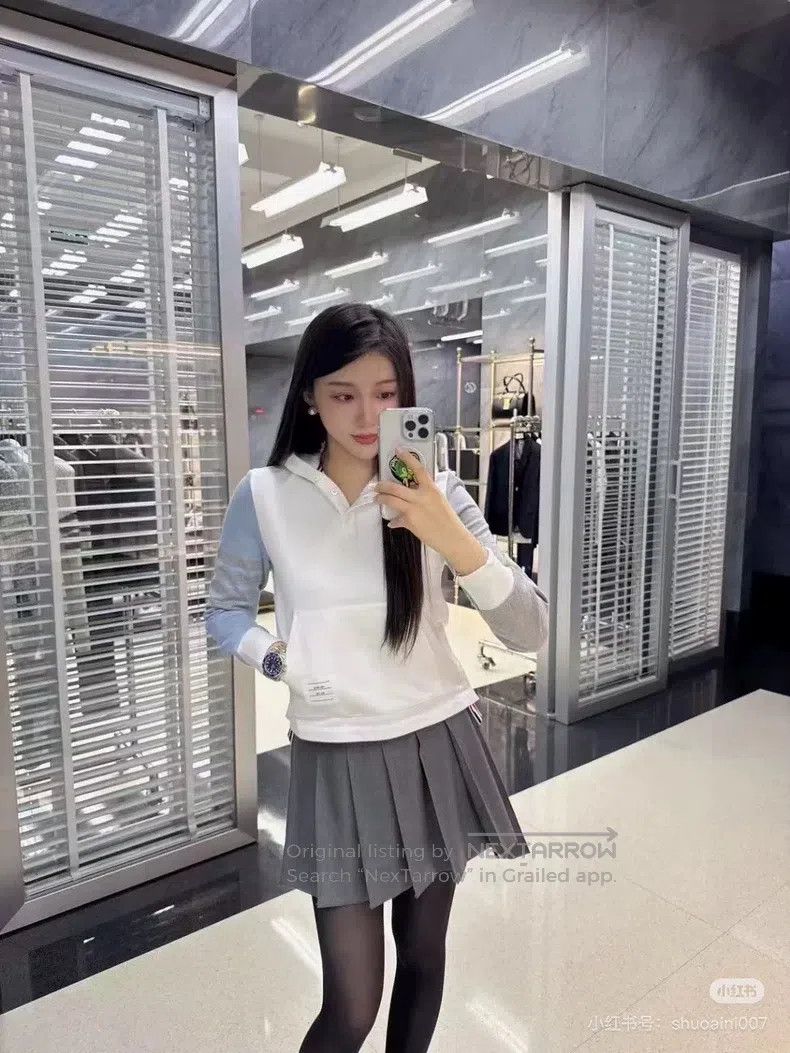 Thom Browne Thom Browne Contrast Sleeve Blue, White, and Gray Striped Size XS / US 0-2 / IT 36-38 - 5 Thumbnail