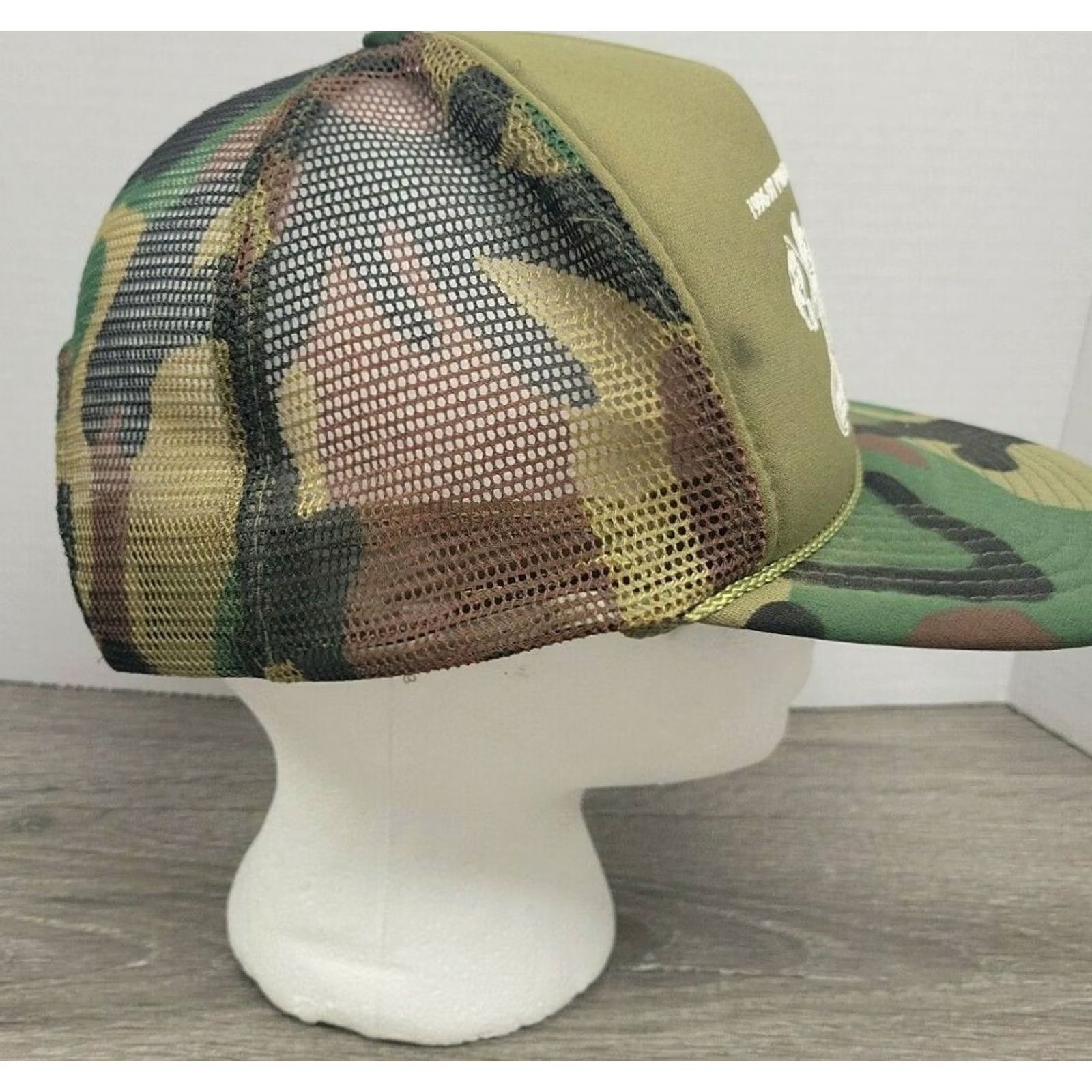 Olive VINTAGE US Open 1997 Bass Tournament Snapback Trucker Hat Cap Olive Green Mens Size ONE SIZE - 4 Thumbnail