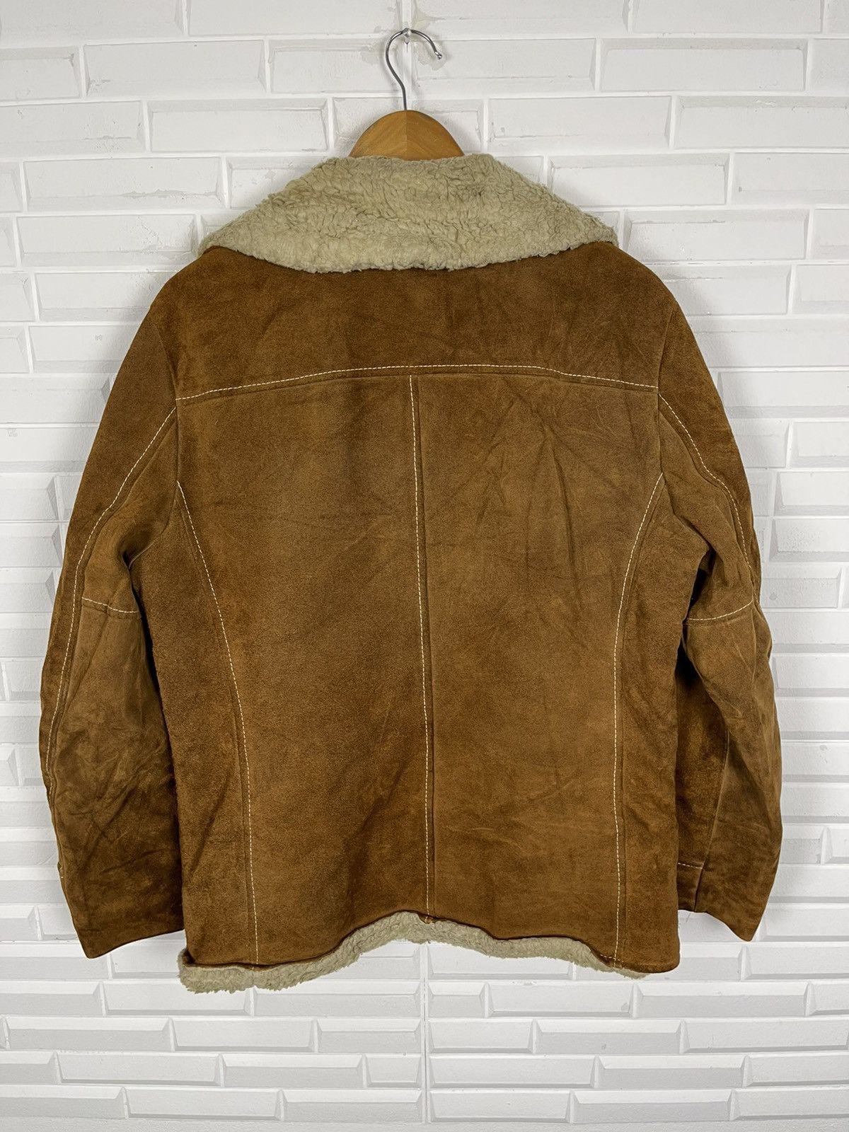 JCPenney TRUE VINTAGE 80’s SUEDE COWHIDE JC Penney SHEARLING JACKET Size US M / EU 48-50 / 2 - 3 Thumbnail