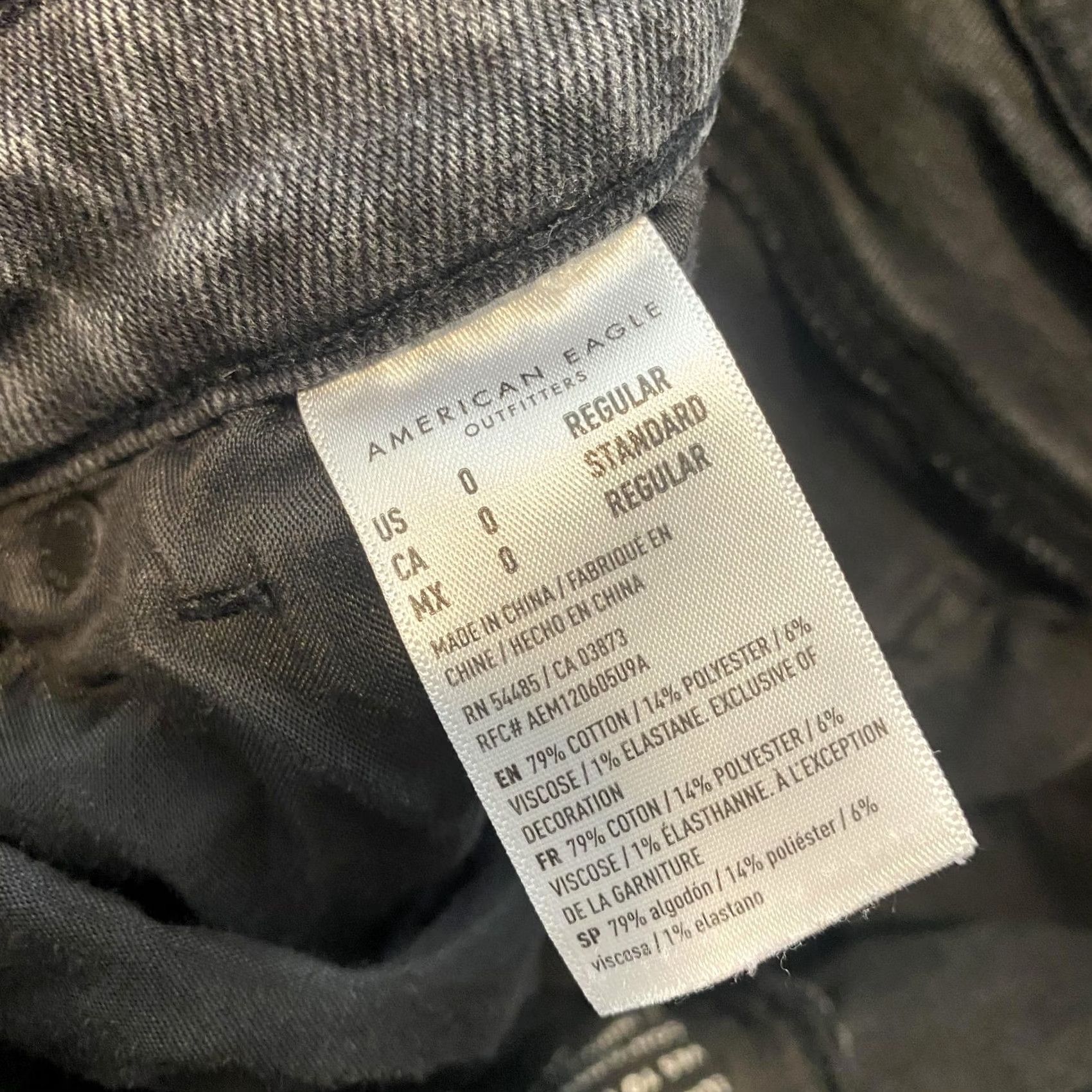 Vintage American Eagle Mom Jeans Womens 0 Regular Black High Rise Stretch Denim Pants Size 25" / US 0 / IT 36 - 6 Thumbnail