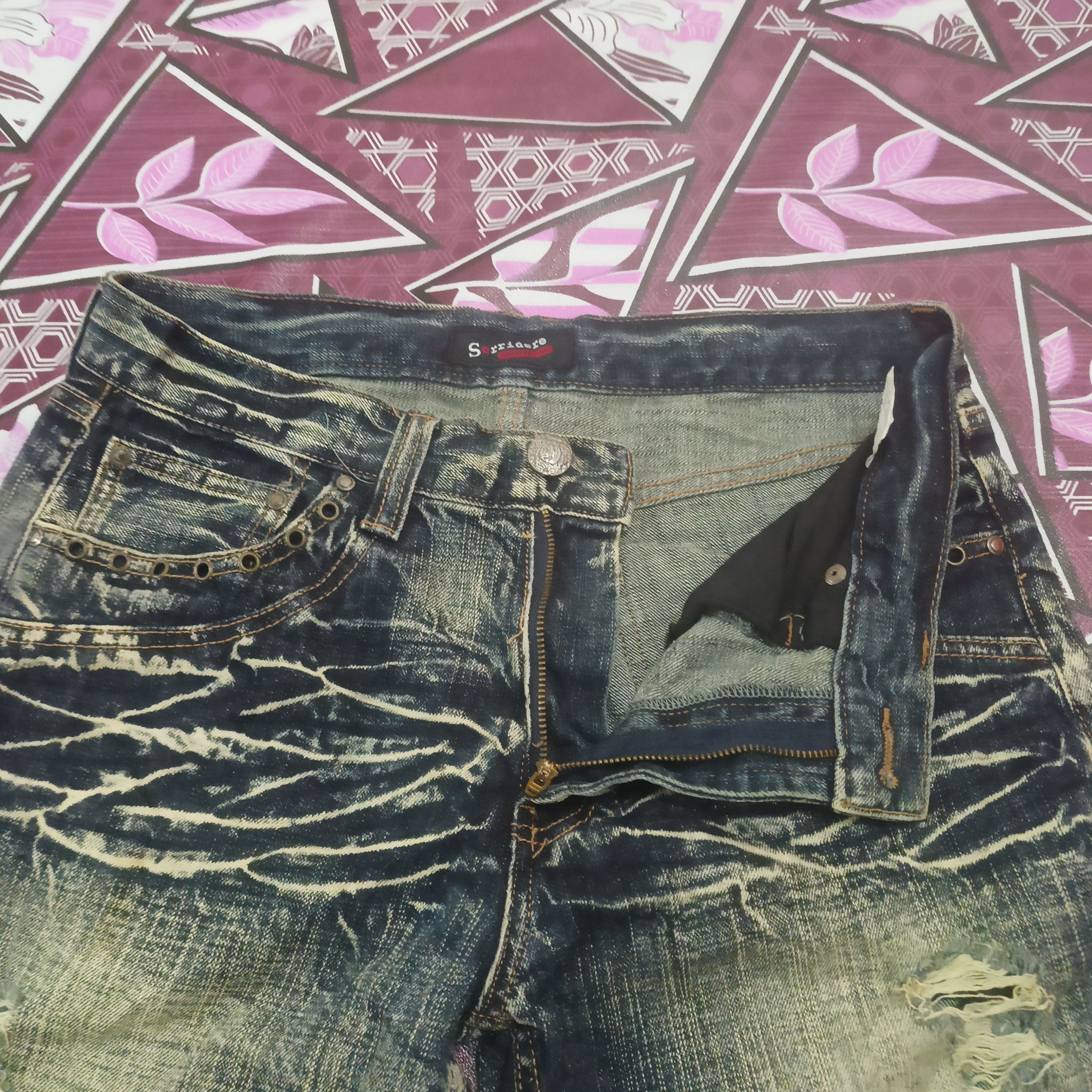 If Six Was Nine 💥Insane💥 Sick Sorridere Japan Flared Distressed Jeans Size US 30 / EU 46 - 10 Thumbnail