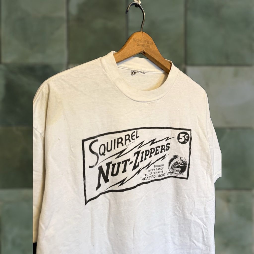 Vintage VINTAGE 90s Squirrel Nut Zippers Peanuts Tee Shirt L Mens White 90s Zipper Peanut Shirt Size US L / EU 52-54 / 3 - 1 Thumbnail