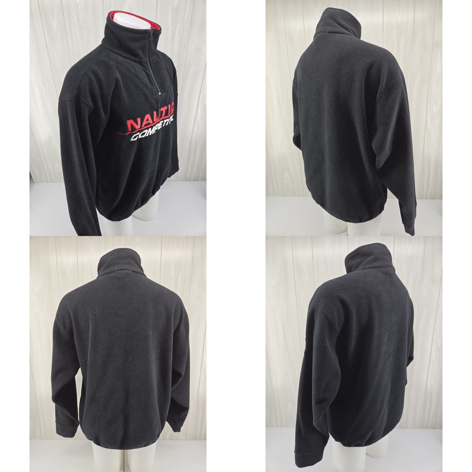 Nautica VINTAGE Nautica Competition Fleece Pullover Mens Large Black 1/4 Zip USA 90s Size US L / EU 52-54 / 3 - 8 Thumbnail