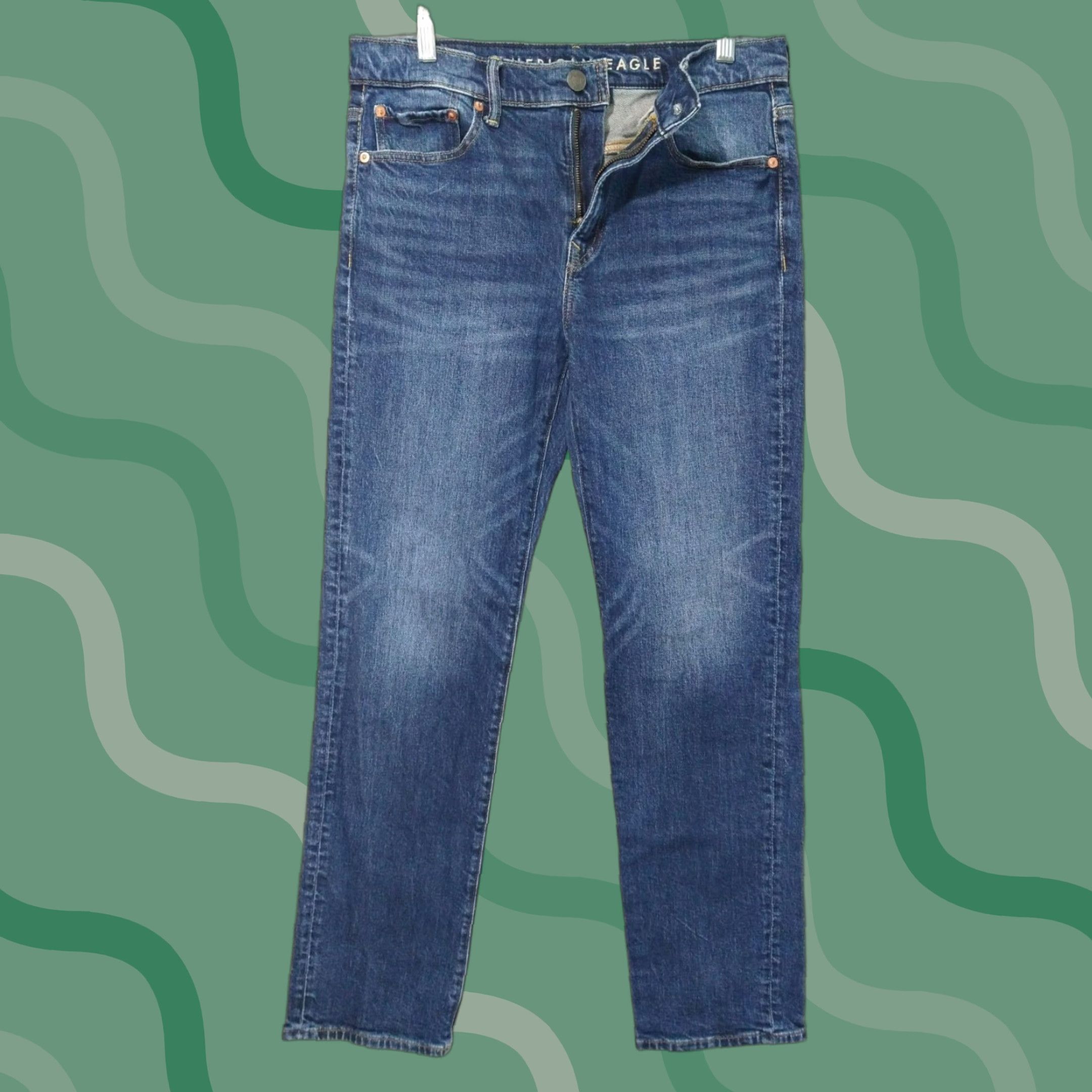 American Eagle Outfitters American Eagle Outfitters Jeans Mens 30x34 Blue Denim Relaxed Straight Leg Flex Stretch Size US 30 / EU 46 - 1 Thumbnail
