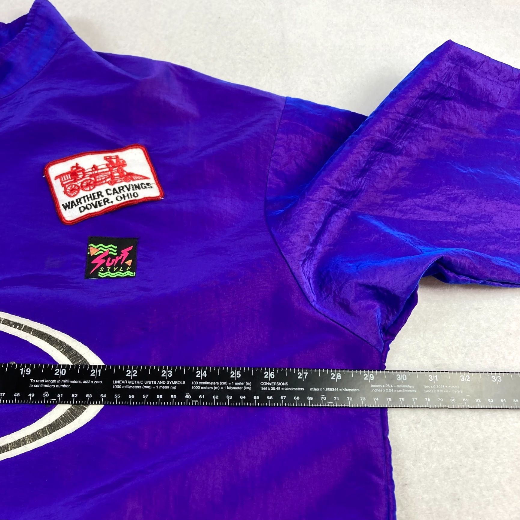 Vintage Vintage Surf Style Windbreaker Jacket One Size Purple Blue Nylon Quarter Zip Y2K Size US M / EU 48-50 / 2 - 7 Thumbnail
