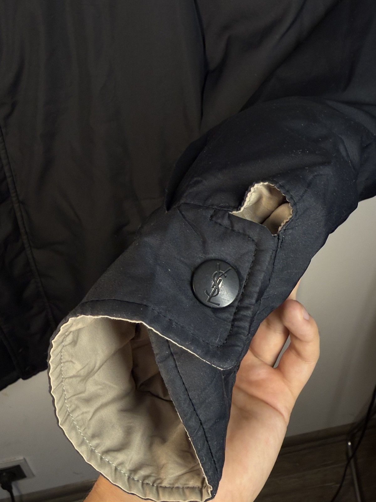 Yves Saint Laurent 2Side Puffer YSL Down Jacket Winter Beige/Black Bomber Zip Size US M / EU 48-50 / 2 - 12 Thumbnail