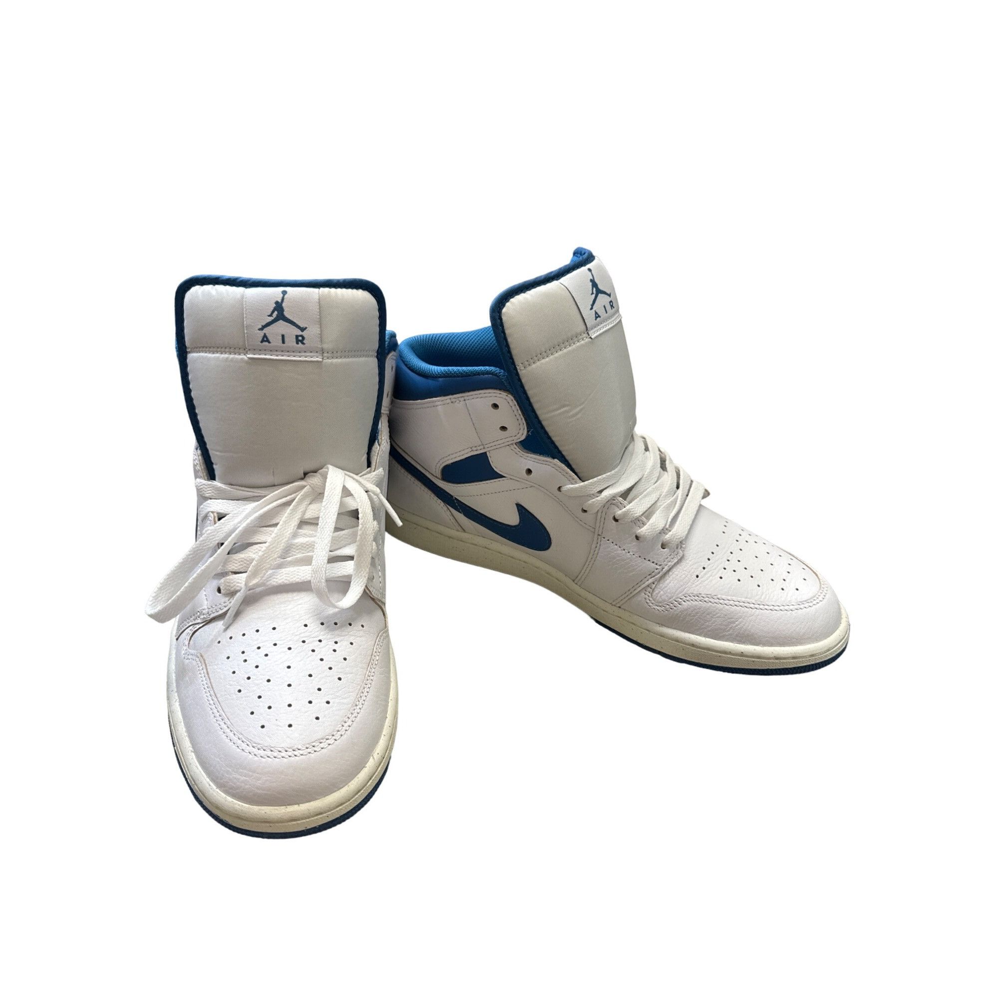 Nike Nike Air Jordan men’s white and blue high top leather basket Size US 12 / EU 45 - 2 Thumbnail