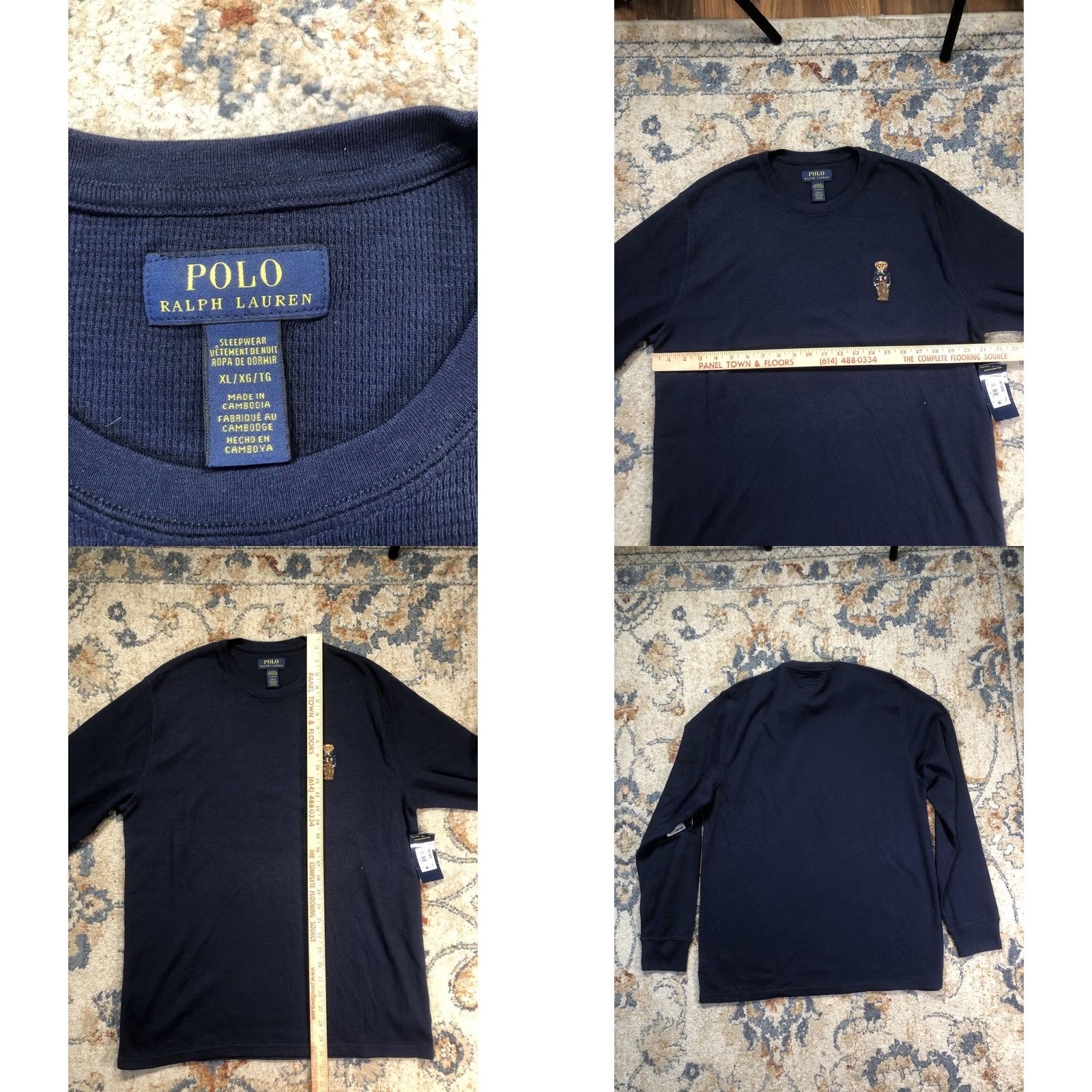 Polo Ralph Lauren Polo Ralph Lauren Sleepwear Shirt Mens XL Blue Waffle Polo Bear Long Sleeve Top Size US XL / EU 56 / 4 - 8 Thumbnail