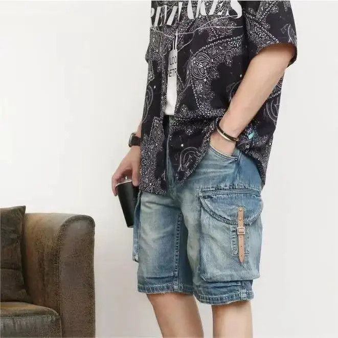 Japanese Brand Retro loose pocket denim shorts Size US 32 / EU 48 - 6 Thumbnail