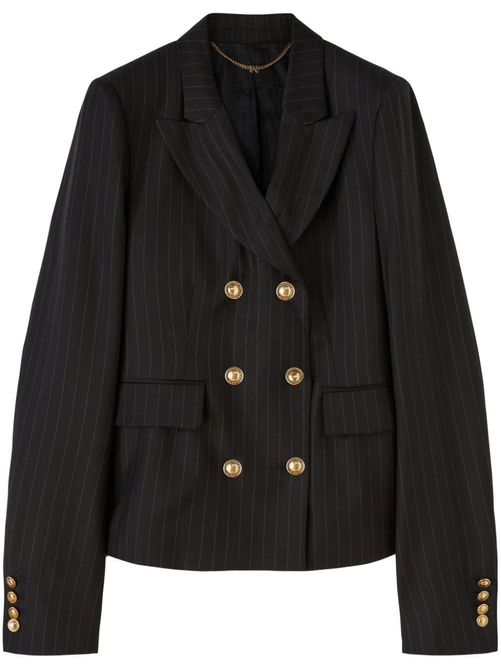 Palm Angels o1y1125 Pinstriped Blazer in Midnight Blue Size S / US 4 / IT 40 - 1 Thumbnail