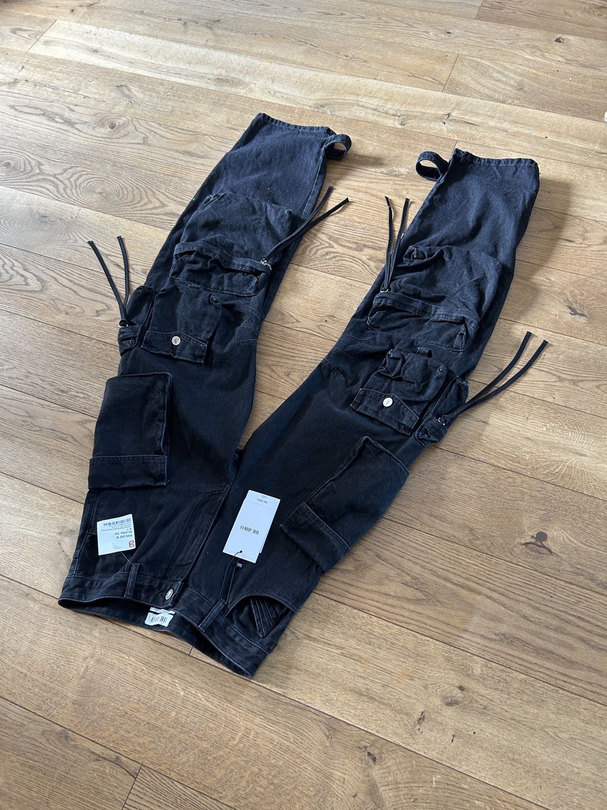 The Attico The Attico Fern Cargo Jeans Black Size 26" / US 2 / IT 38 - 6 Thumbnail