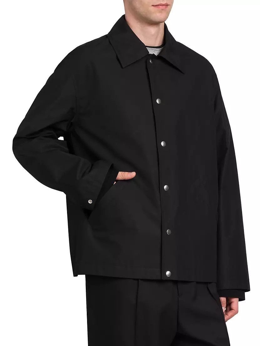 Jil Sander o1s22i1n1024 Cotton Logo Overshirt in Black Size US L / EU 52-54 / 3 - 3 Thumbnail