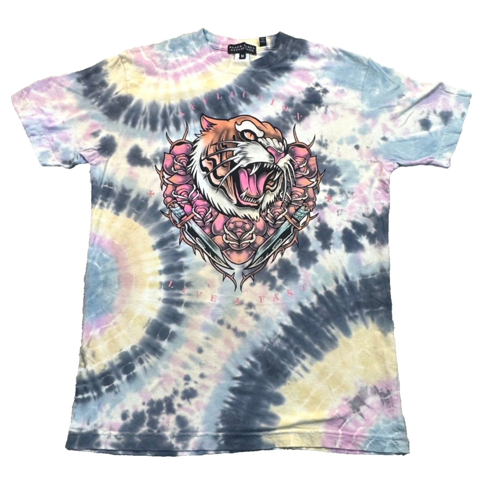 Affliction Affliction Black Label Y2K AOP Mens Medium Tie Dye Tiger Double Sided Reflection Shirt Size US M / EU 48-50 / 2 - 2 Thumbnail