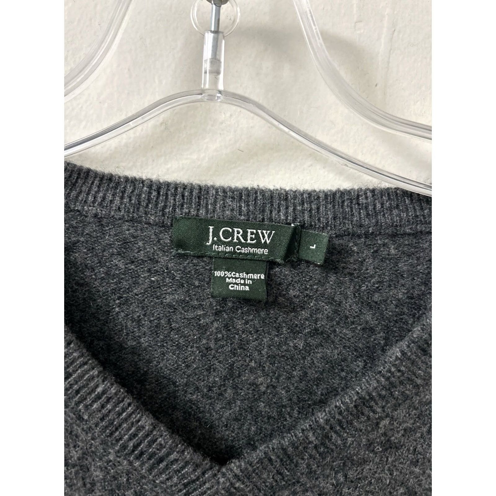 J.Crew J Crew Cashmere Sweater Mens Large Charcoal Grey V Neck Pullover L/S Italian Size US L / EU 52-54 / 3 - 6 Thumbnail