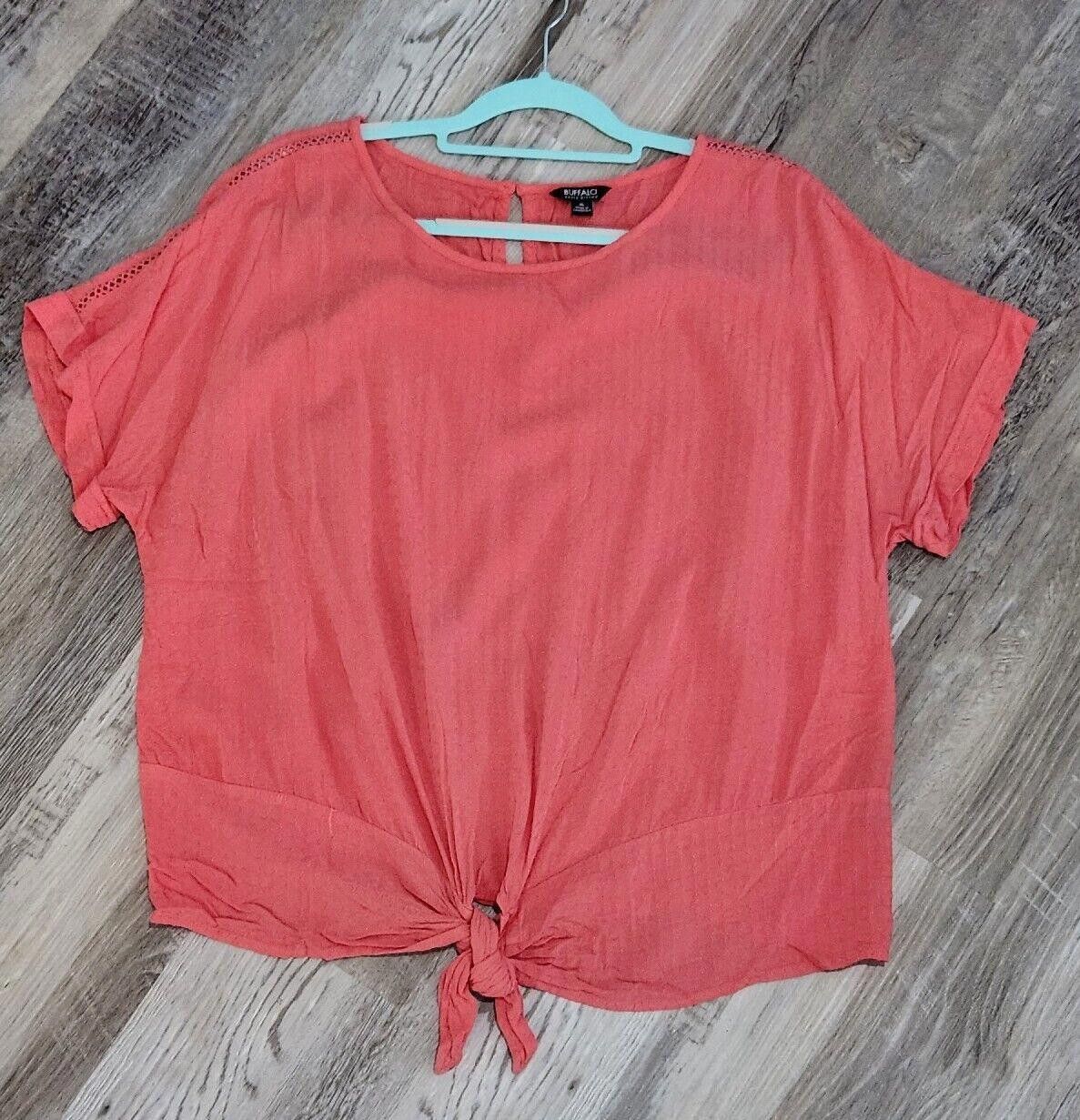 Designer Buffalo By David Bitton Blouse Extra Large Coral Pink Top Size XL / US 12-14 / IT 48-50 - 1 Thumbnail
