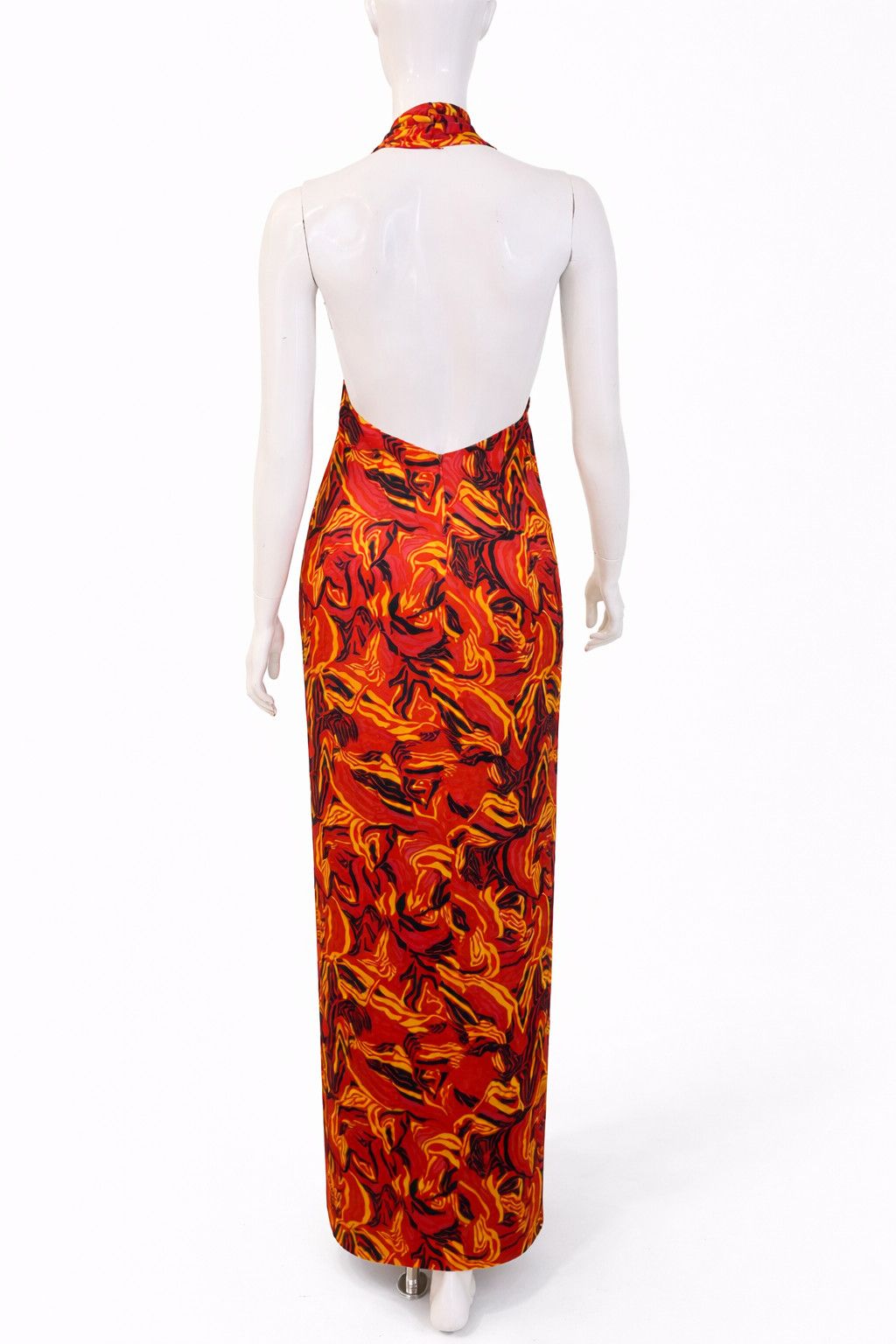Versace Gianni Versace Couture Halter Neck Maxi Flame Evenig Dress Size M / US 6-8 / IT 42-44 - 3 Thumbnail