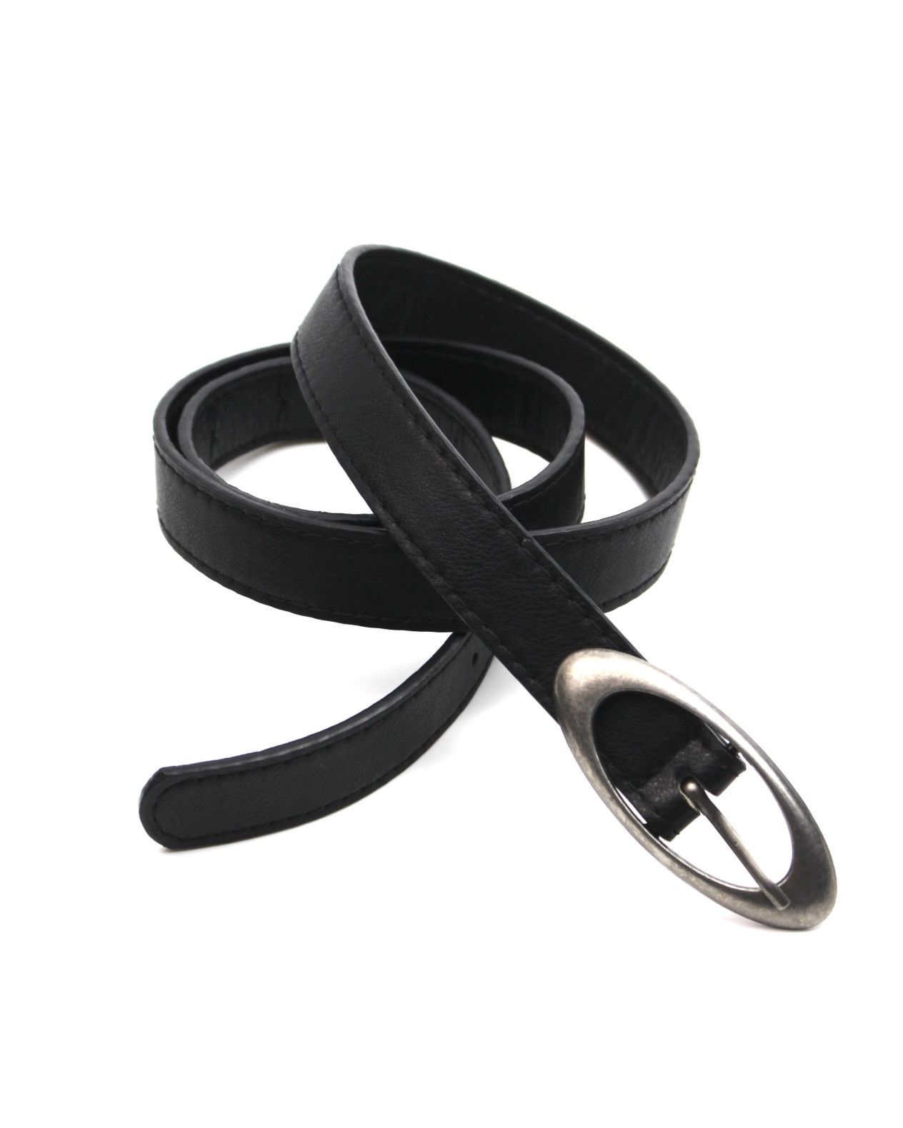 Japanese Brand 2000S JAPANESE MADE MINIMAL OVAL-BUCKLE LEATHER BELT Size ONE SIZE - 5 Thumbnail
