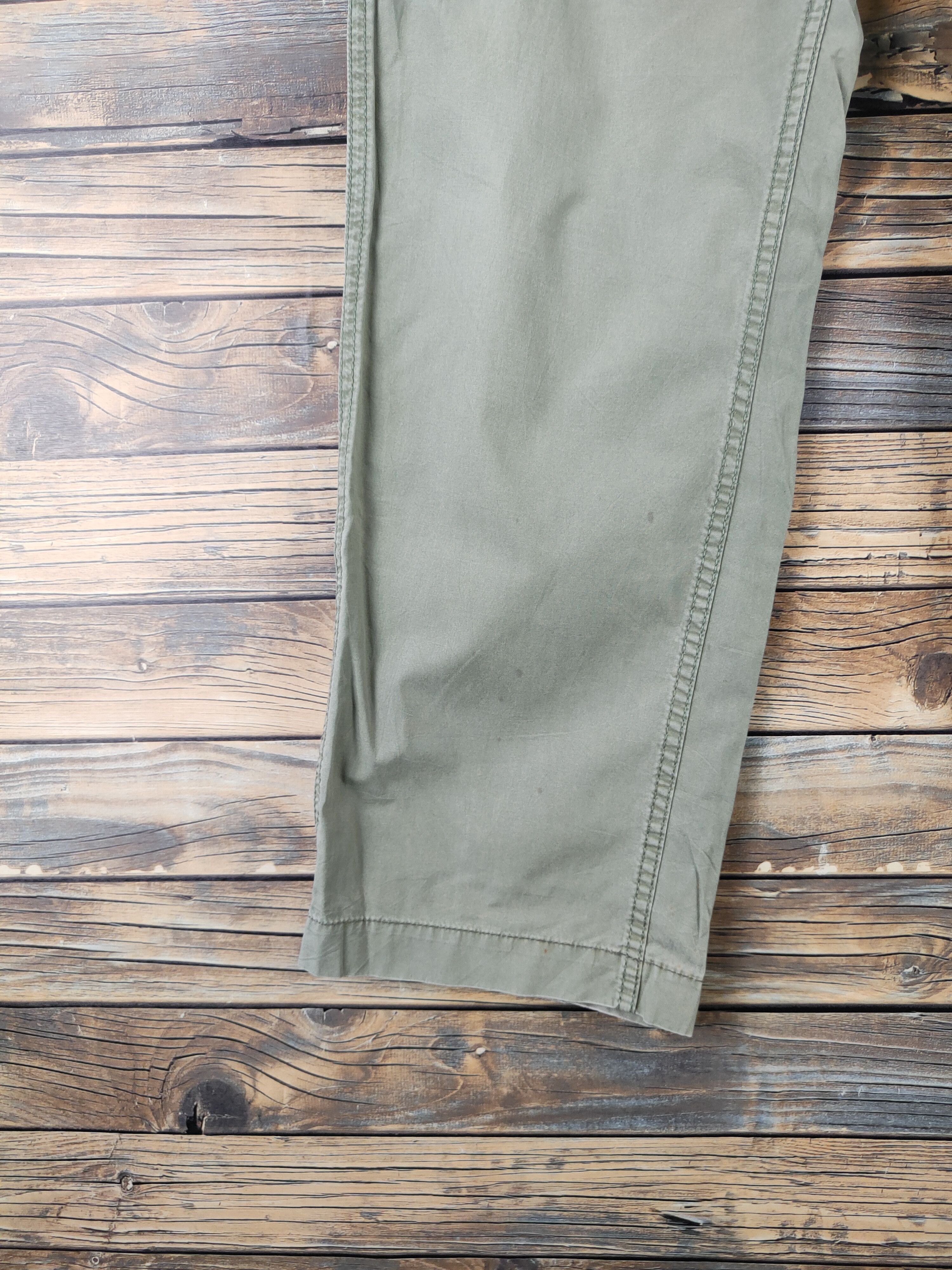 Japanese Brand DL Uniqlo Green Faded Multipocket Tactical Cargo Pants #1303 Size US 33 - 4 Thumbnail