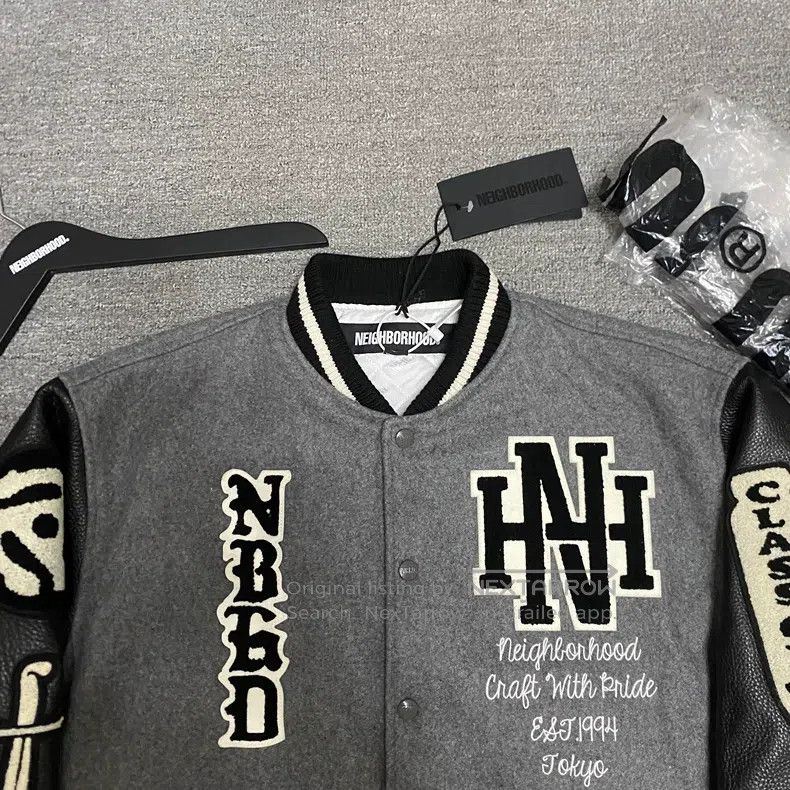 Neighborhood Neighborhood Autumn/Winter 23 Leather Sleeve Baseball Jack Size US M / EU 48-50 / 2 - 4 Thumbnail