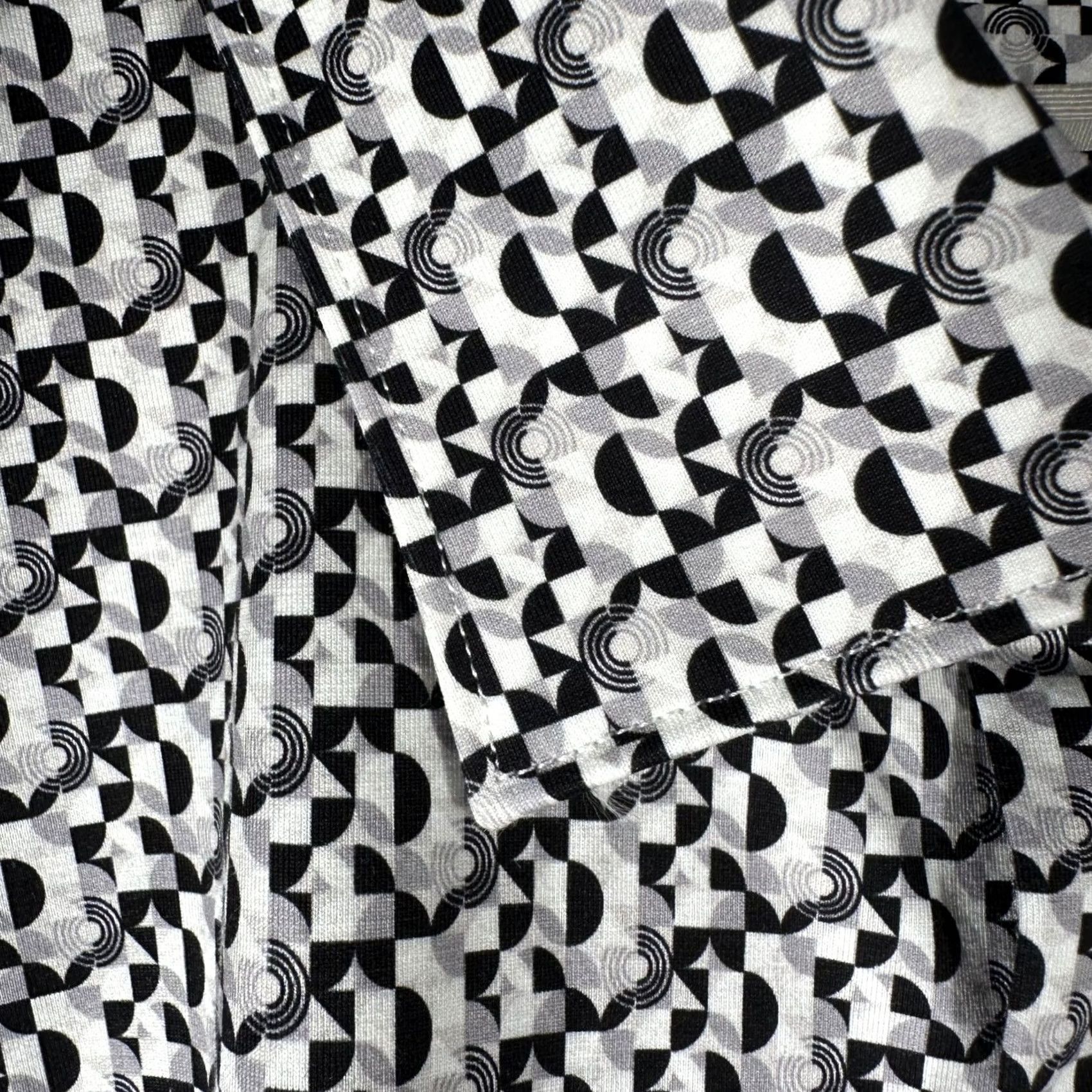 BUGATCHI BUGATCHI OoohCotton Tech Shirt Geometric Print Mens 3XL Cement Big & Tall Button-Up Collared Short Sleeve? Size US XXL / EU 58 / 5 - 3 Thumbnail
