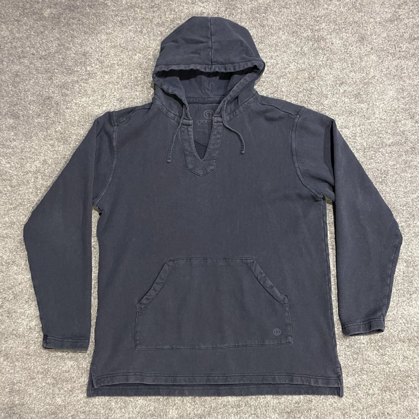 Gramicci Gramicci Hoodie Mens M Blue Hemp Organic Cotton Pullover Sweatshirt V Notch Neck Front Kangaroo Pocket Logo Size US M / EU 48-50 / 2 - 2 Thumbnail