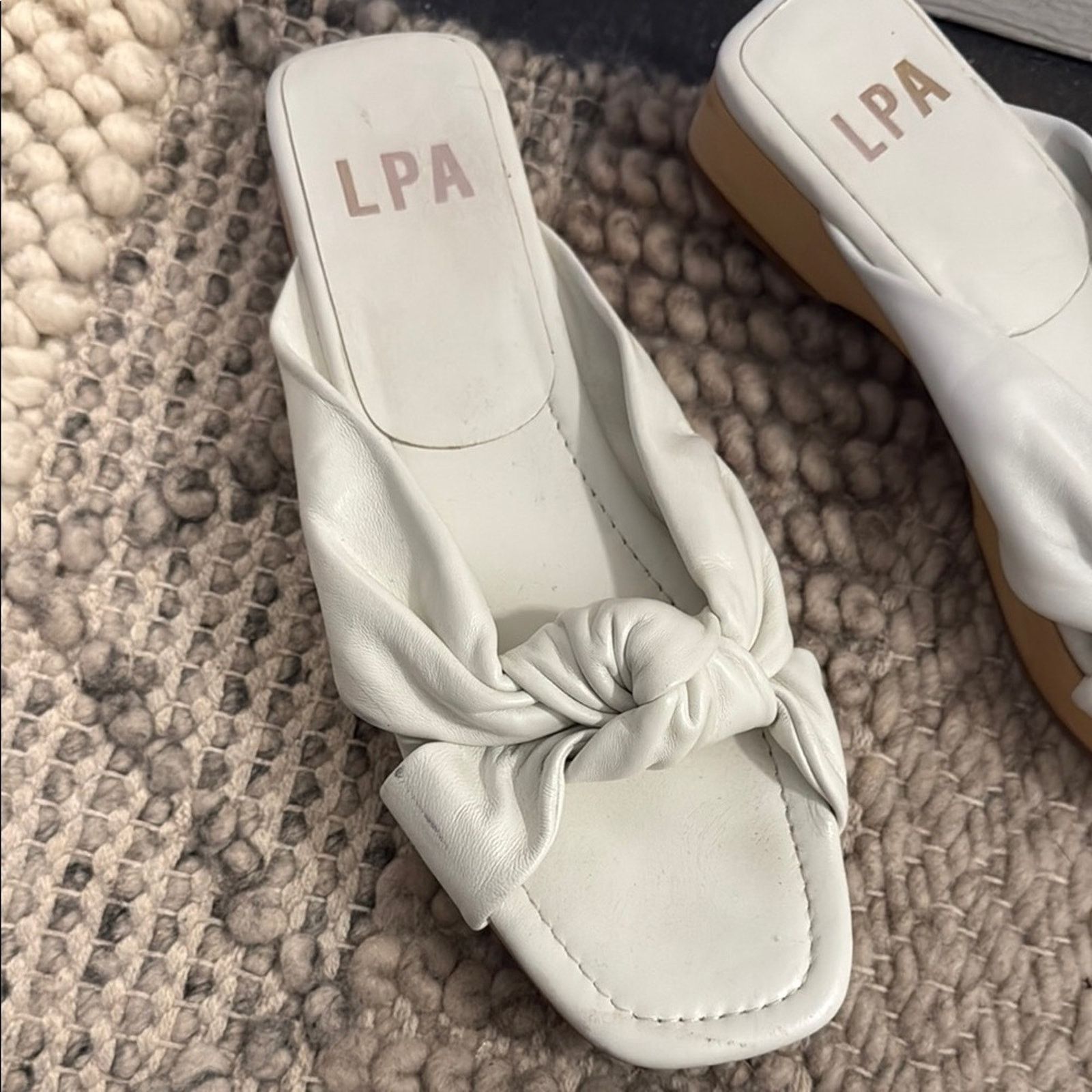 Other NWT LPA from Revolve White Knotted Slide Sandals Size 9 Size US 9 / IT 39 - 2 Thumbnail