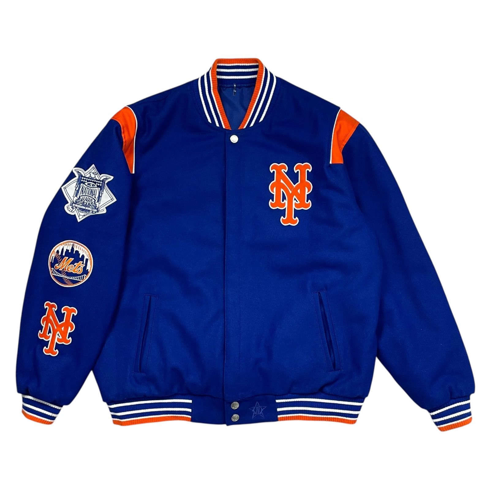 MLB VTG 00s NEW YORK METS JH DESIGN REVERSIBLE VARSITY JACKET XL Size US XL / EU 56 / 4 - 2 Thumbnail