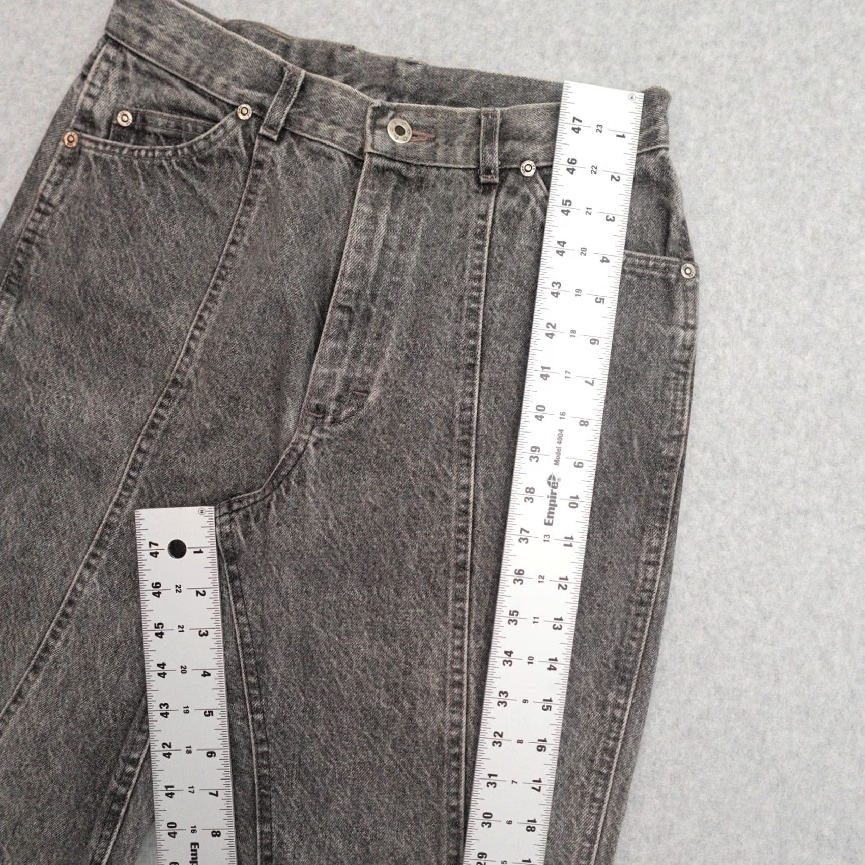 Lee VINTAGE Lee Womens Size 13 Gray Acid Wash High Waist Ankle Zip Mom Jeans Size 34" / US 12 / IT 48 - 5 Thumbnail