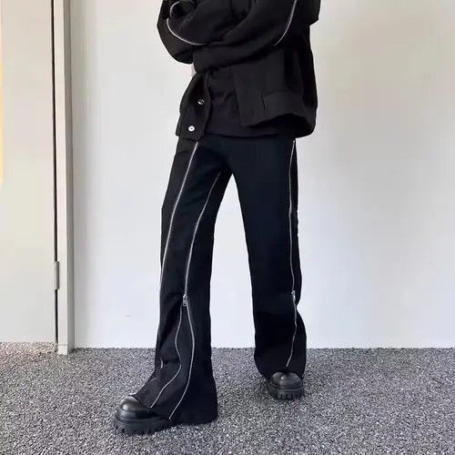 Japanese Brand Kitahara x moto Zipper Design Black Flare Jeans Pant Size US 31 - 2 Thumbnail