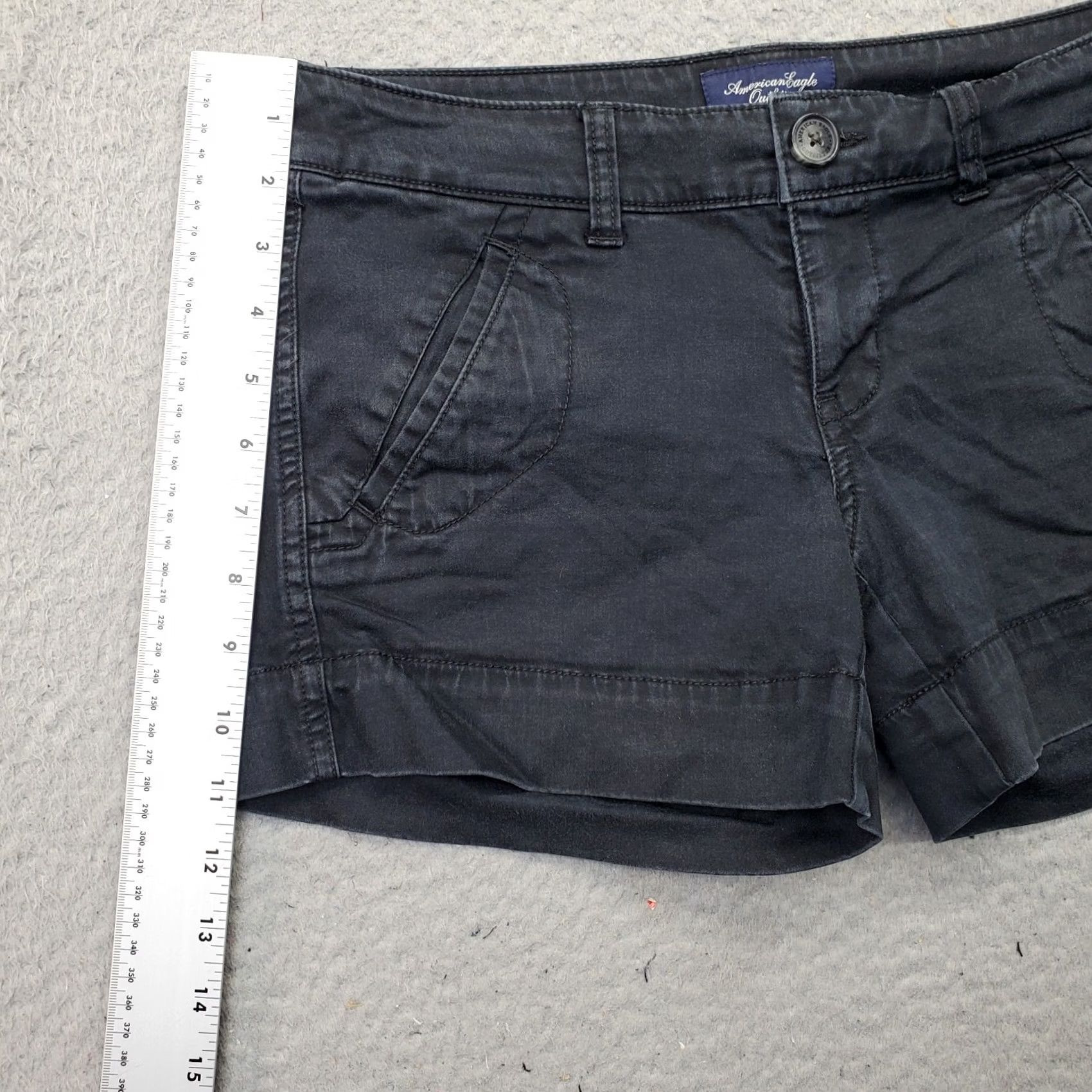 American Eagle Outfitters American Eagle Outfitters Shorts Womens 2 Black Denim Stretch Comfort High Waist - Casual Summer 5-Pocket Womens Size 2 Black Denim Shorts Size 26" / US 2 / IT 38 - 3 Thumbnail