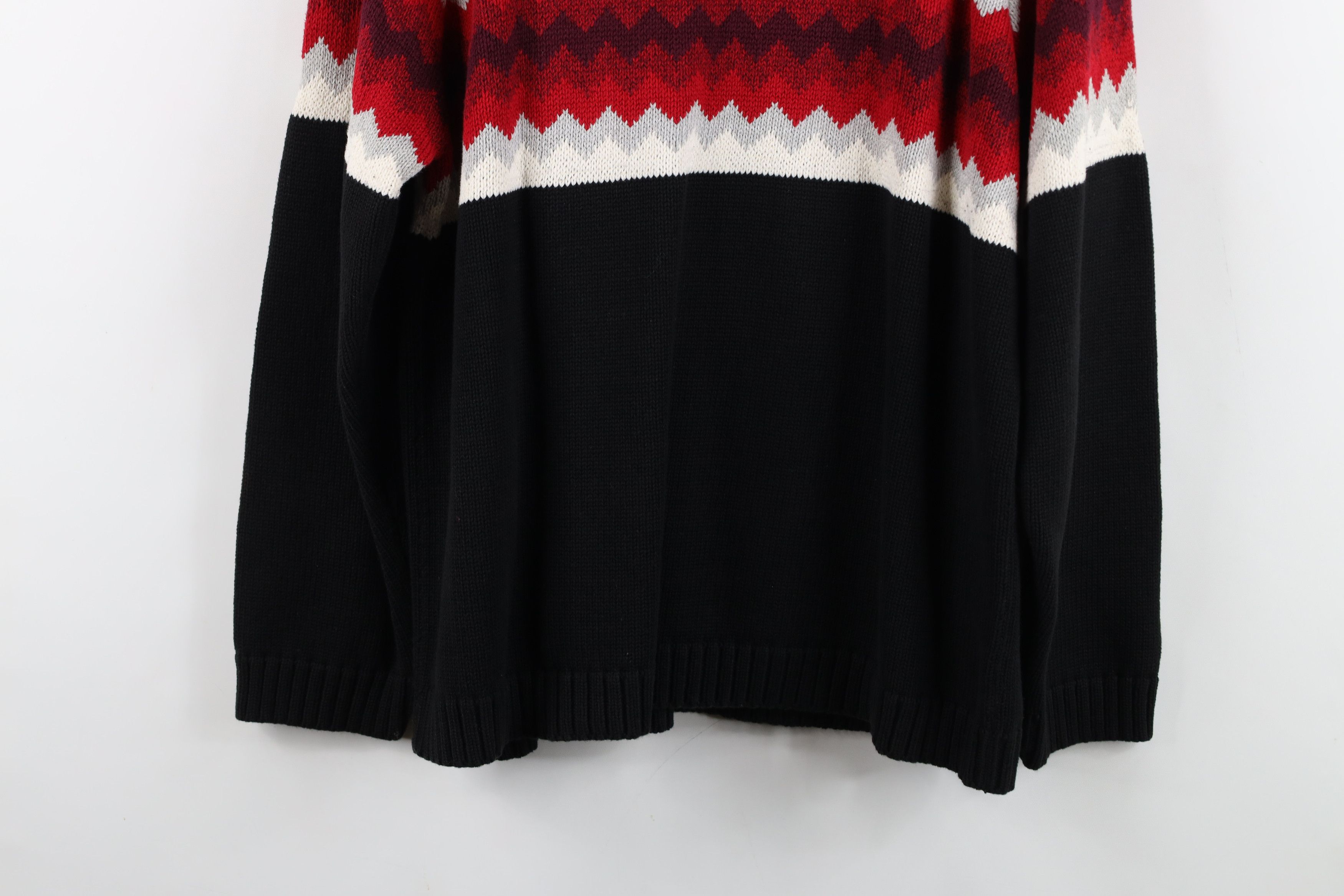 Vintage Vintage 90s Streetwear Knit Fair Isle Mock Neck Sweater Size L / US 10 / IT 46 - 12 Thumbnail