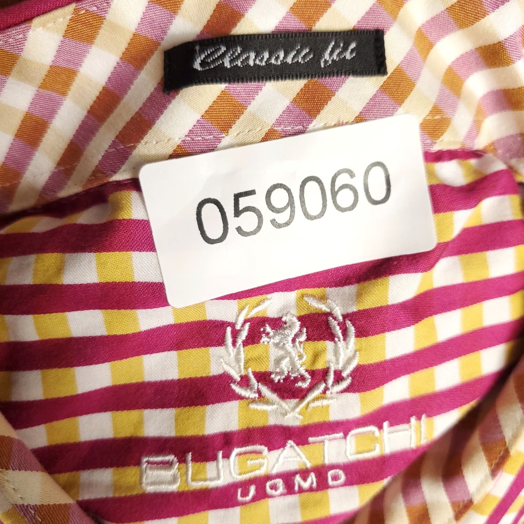 BUGATCHI Bugatchi Uomo Shirt Mens 2XL Red Yellow Check Classic Fit Button Up Long Sleeve Size US XXL / EU 58 / 5 - 7 Thumbnail