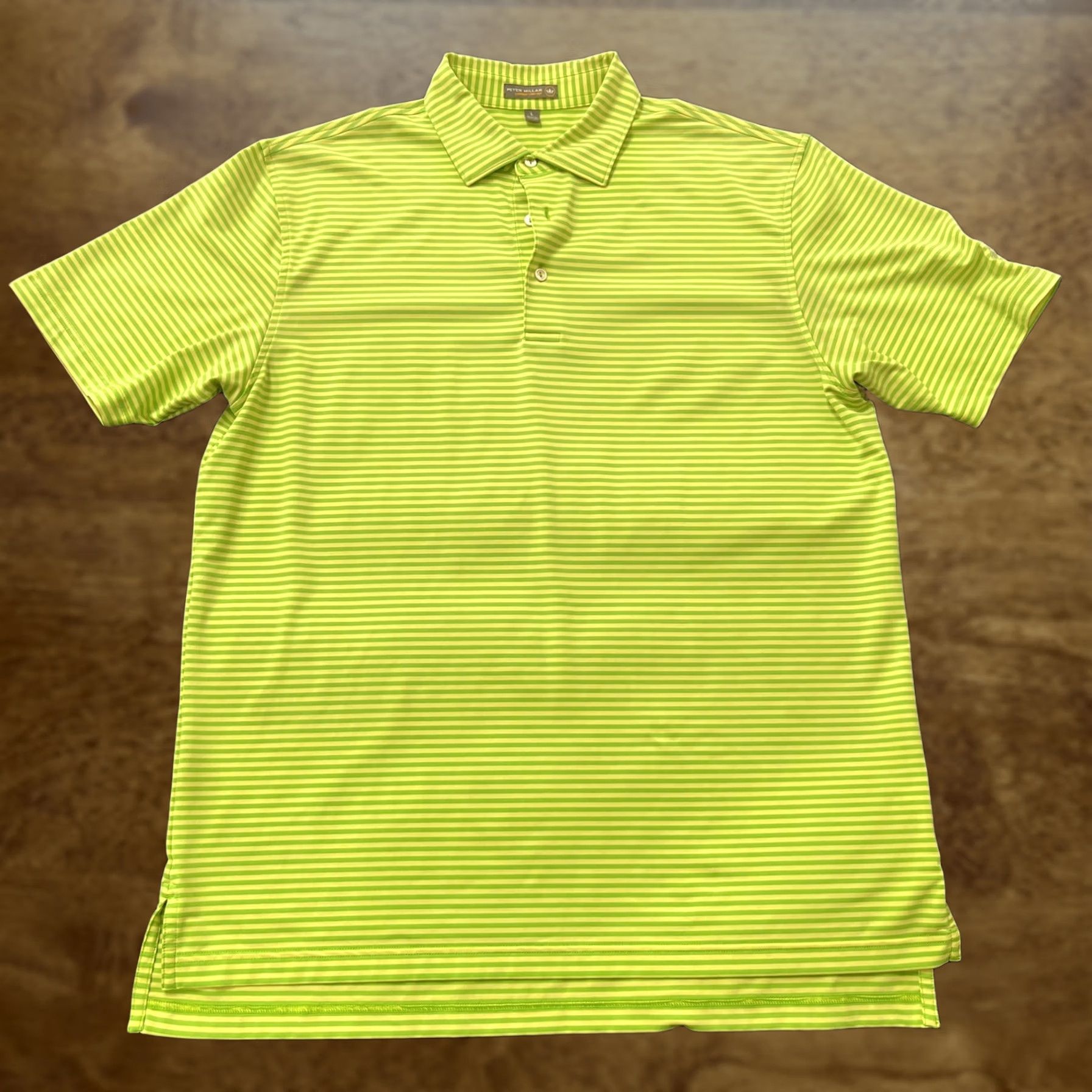 Peter Millar Peter Millar Summer Comfort Polo Shirt Mens Large Green Stripe Golf Short Sleeve Size US L / EU 52-54 / 3 - 1 Thumbnail