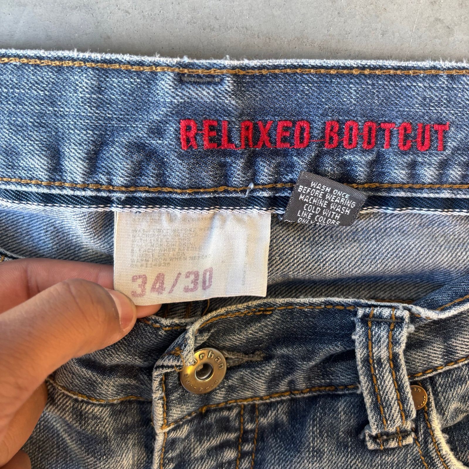 Vintage y2k faded washed bootcut distressed jeans Size US 34 / EU 50 - 4 Thumbnail
