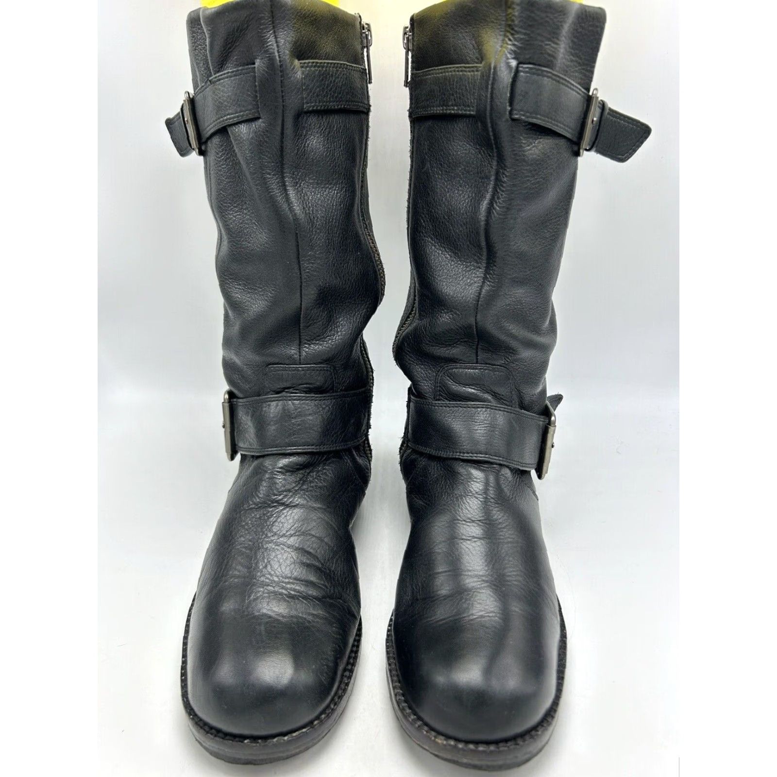 Vintage Gentle Souls Boots Womens 8 M Riding Buckle Moto Black Leather Soft Buttery Read Size US 8 / IT 38 - 4 Thumbnail