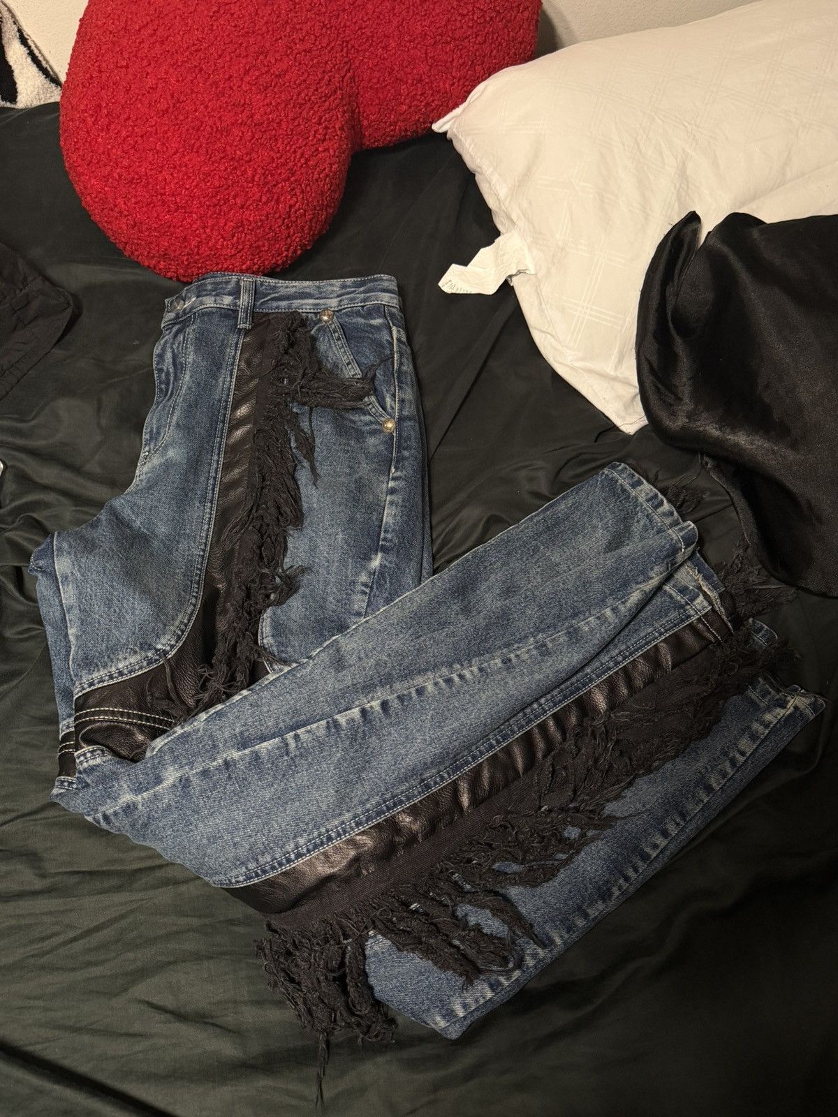 Thug Club Thug Club Mohican Leather Denim Size US 34 / EU 50 - 7 Thumbnail