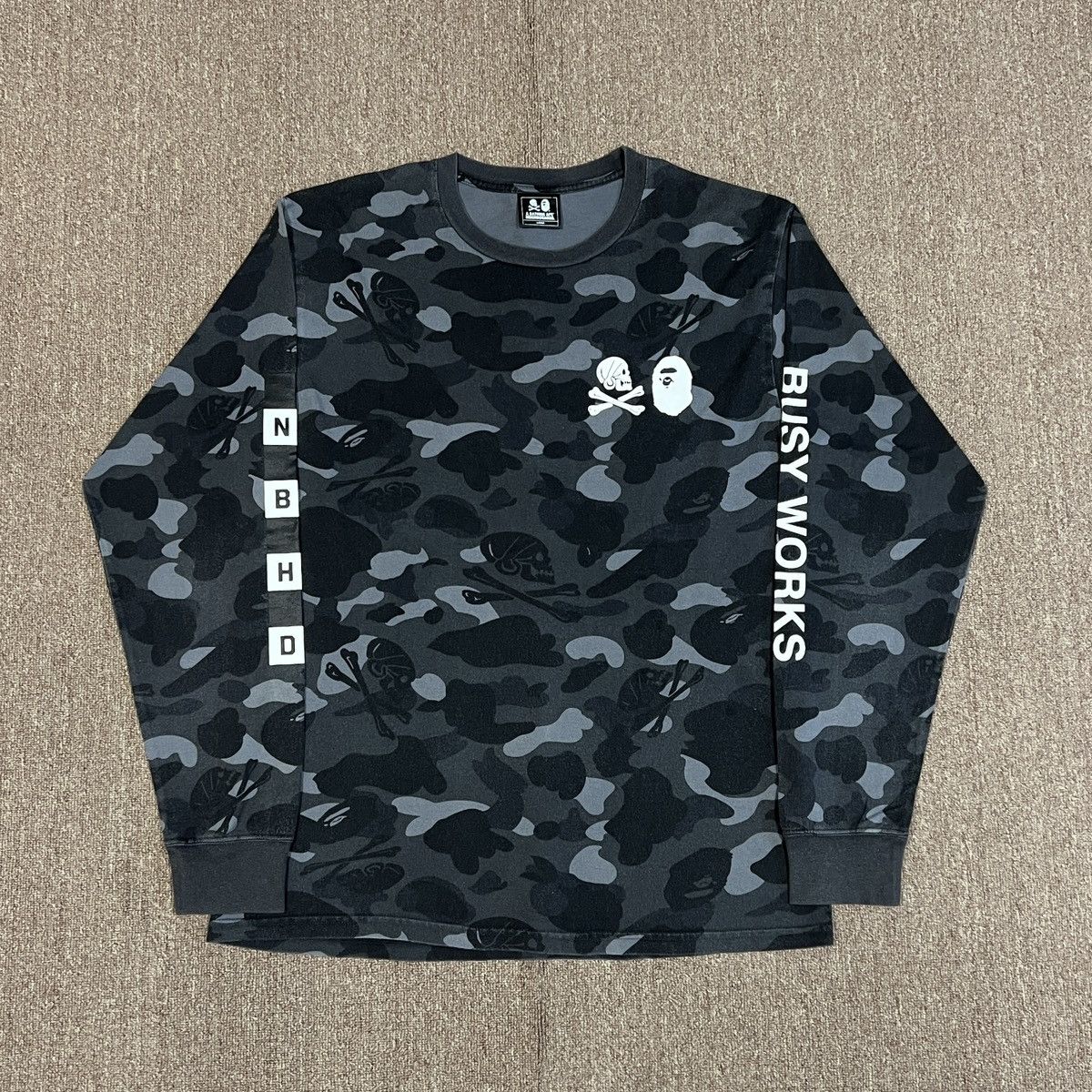 Bape Bape X Neighborhood Black Camo Shirt | Grailed