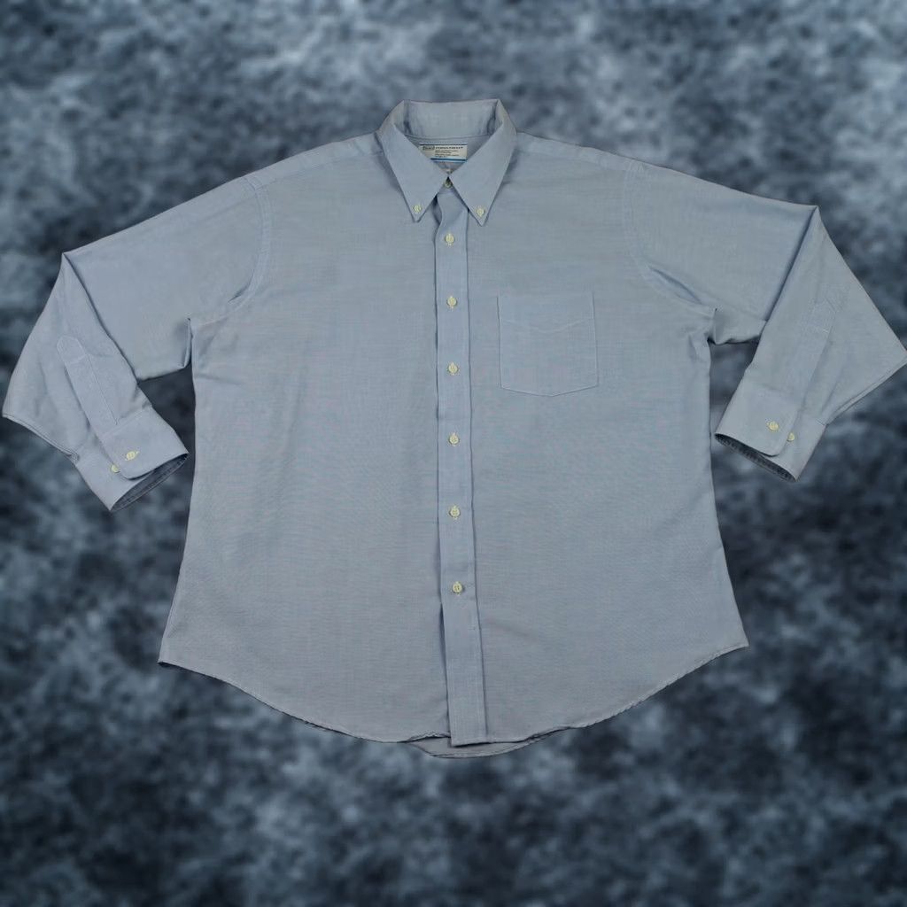 Sears VINTAGE Sears Perma Prest Shirt Mens 17-32 Blue Button Down Regular Cut 70s 80s Size US XL / EU 56 / 4 - 1 Thumbnail