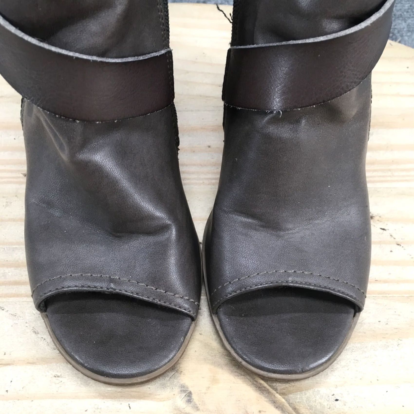 Dolce Vita DV Dolce Vita Boots Womens 6 Teisha Open Toe Zip Slingback Bootie Brown Heels Size US 6 / IT 36 - 3 Thumbnail
