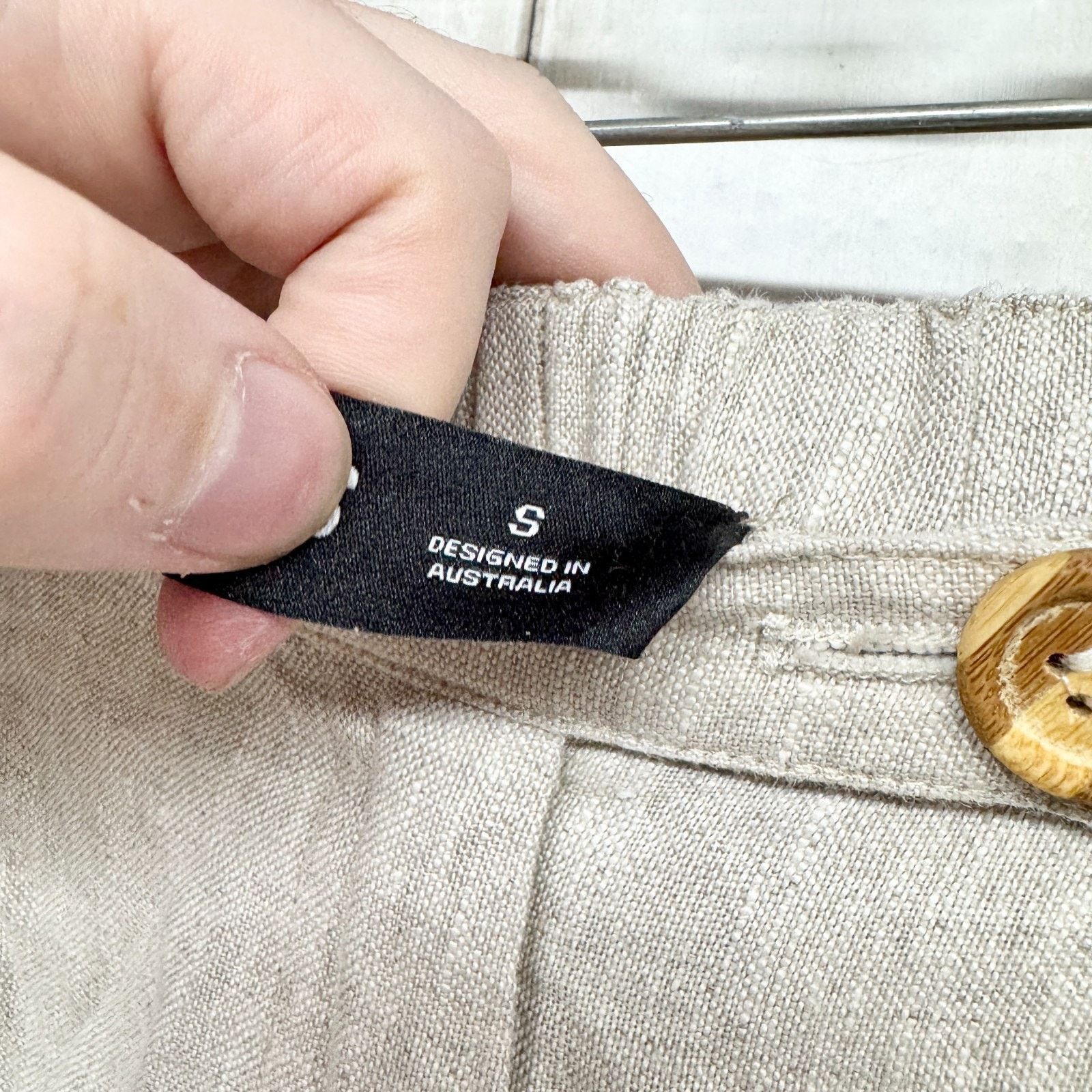 Lioness Lioness Pants Sz Small Tan Linen Straight Leg Button Zip Fly Size 26" / US 2 / IT 38 - 7 Thumbnail