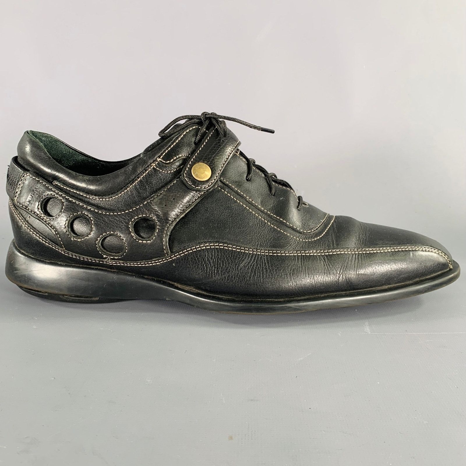 Cole Haan COLE HAAN 9.5 Black Contrast Stitch Leather Lace-Up Shoes Size US 9.5 / EU 42-43 - 2 Thumbnail