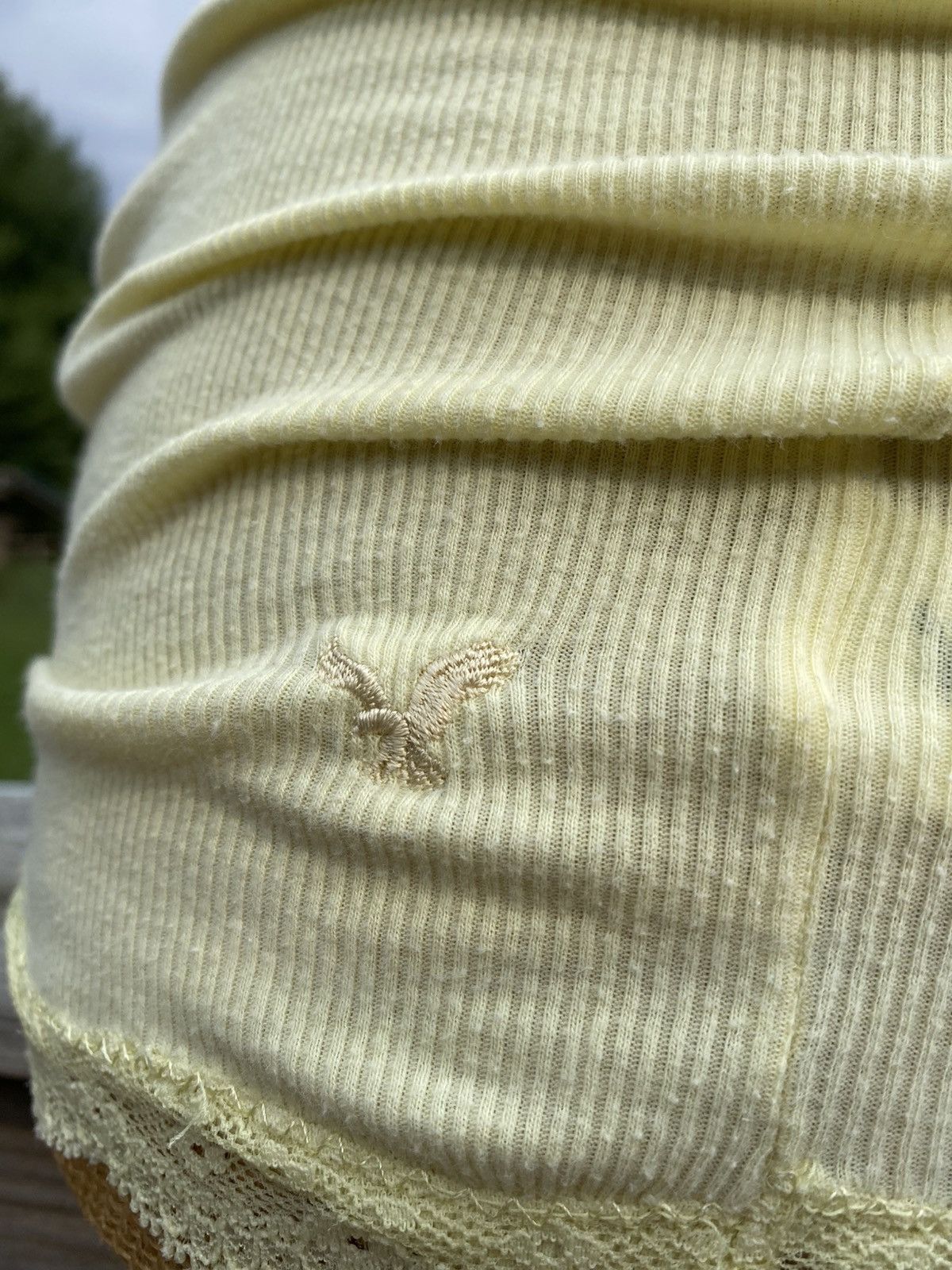 American Eagle Outfitters Vintage 07 American Eagle Tank Top Yellow Lace Trim Small Size S / US 4 / IT 40 - 9 Thumbnail