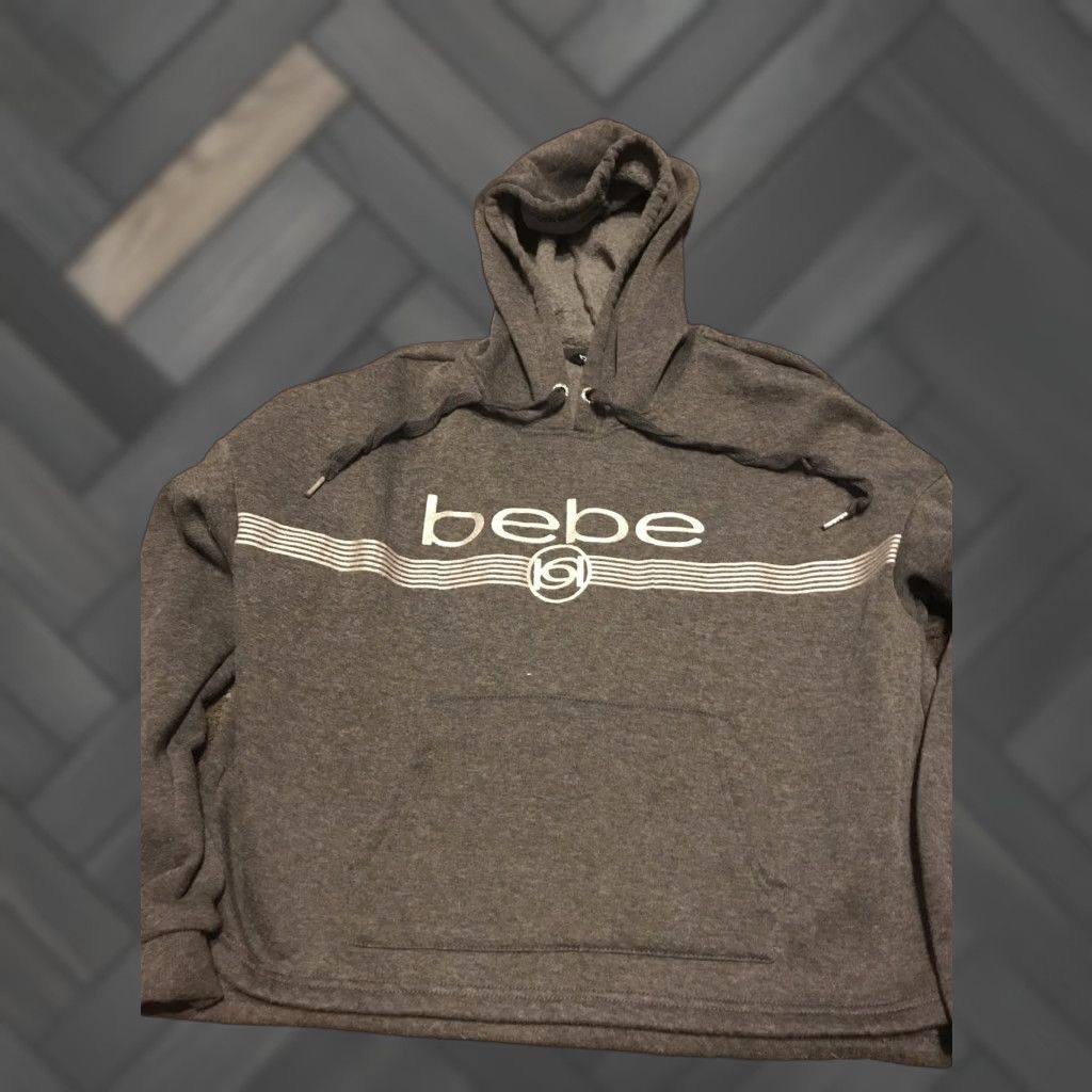 Bebe Bebe Sport Hoodie Women's Pullover Size L Gray Logo Solid Activewear Size L / US 10 / IT 46 - 1 Thumbnail