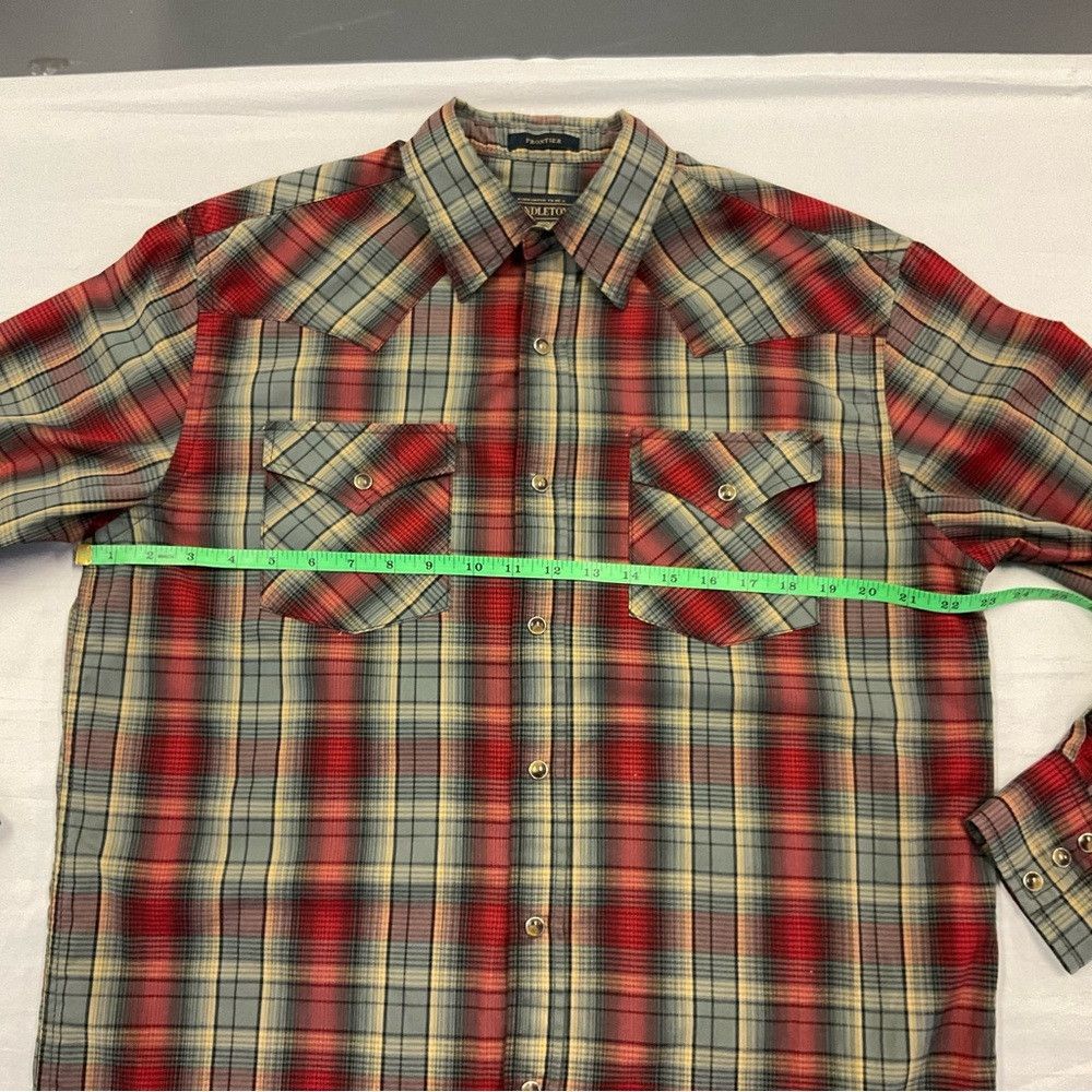 Pendleton × Vintage PENDLETON Frontier Long Sleeve Western Yoke Shirt Red Plaid Size US M / EU 48-50 / 2 - 5 Thumbnail