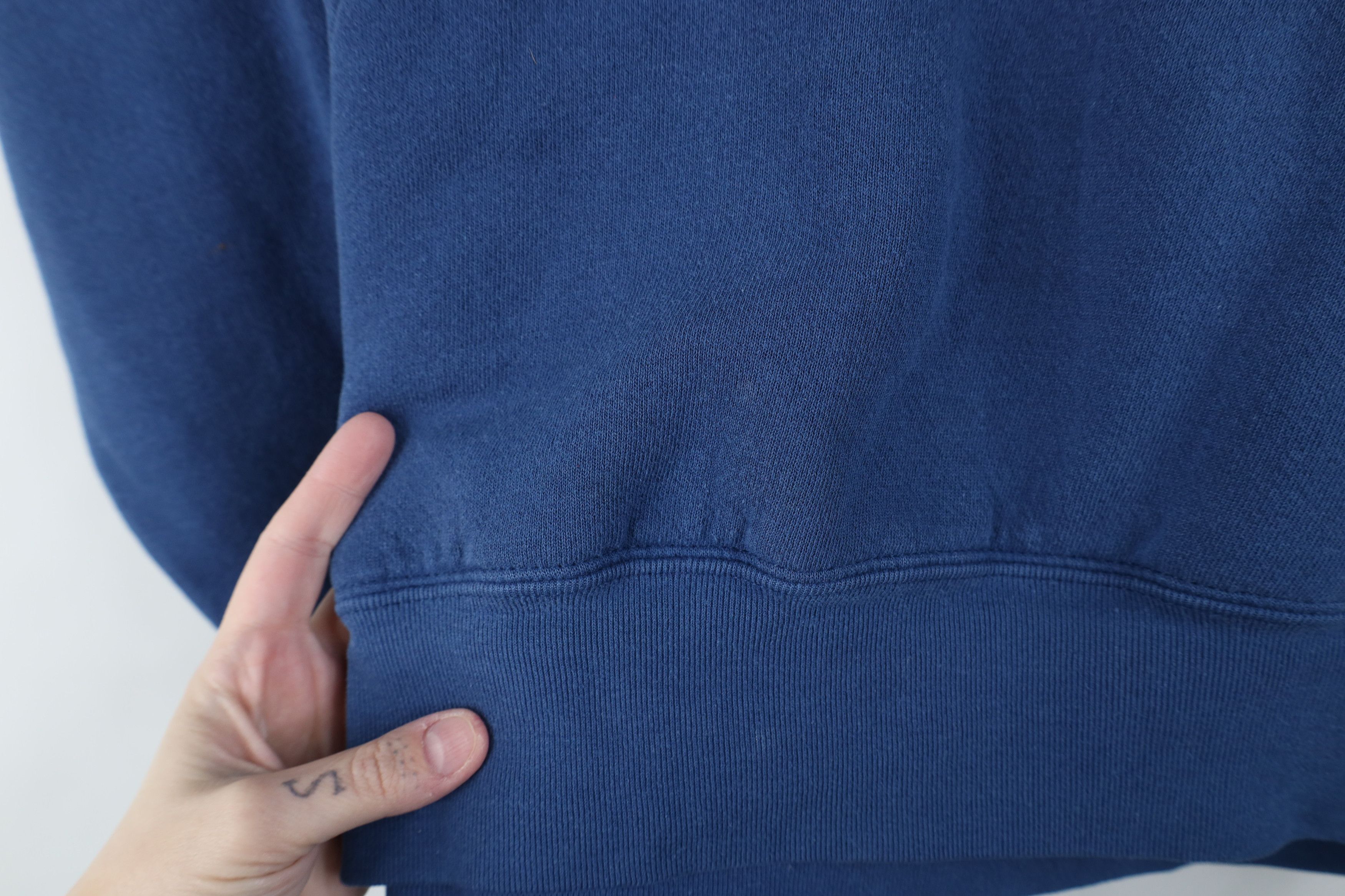Vintage Vintage 90s Streetwear Blank Boxy Fit Hoodie Sweatshirt Blue Size L / US 10 / IT 46 - 6 Thumbnail