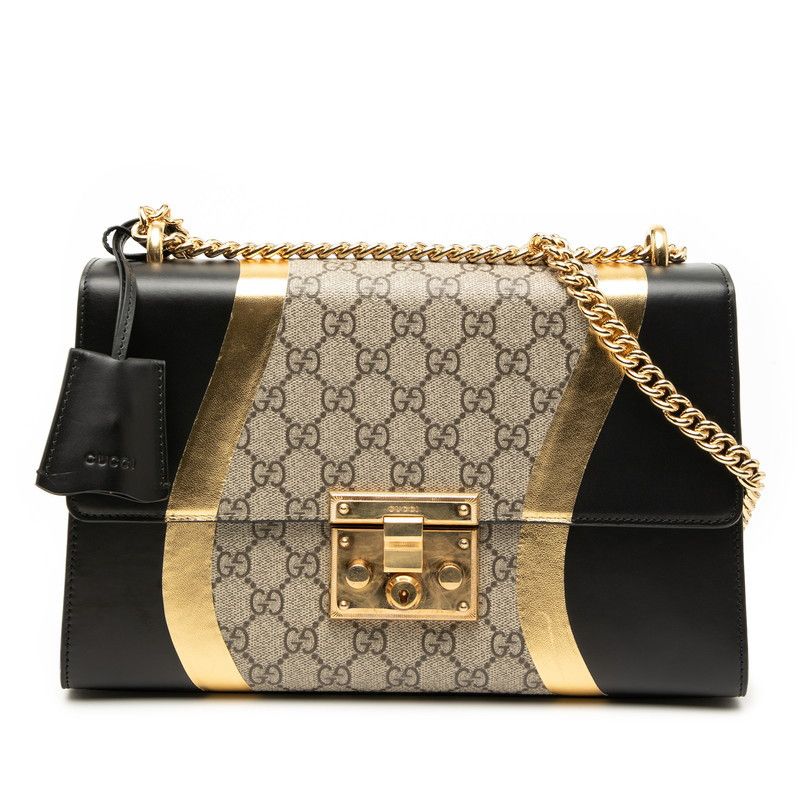 Gucci Gucci GG Supreme Pvc Leather Chain Shoulder Bag Plastic / Synthetic Shoulder Bag 432679 Duty Free For Usa in Black, Women's