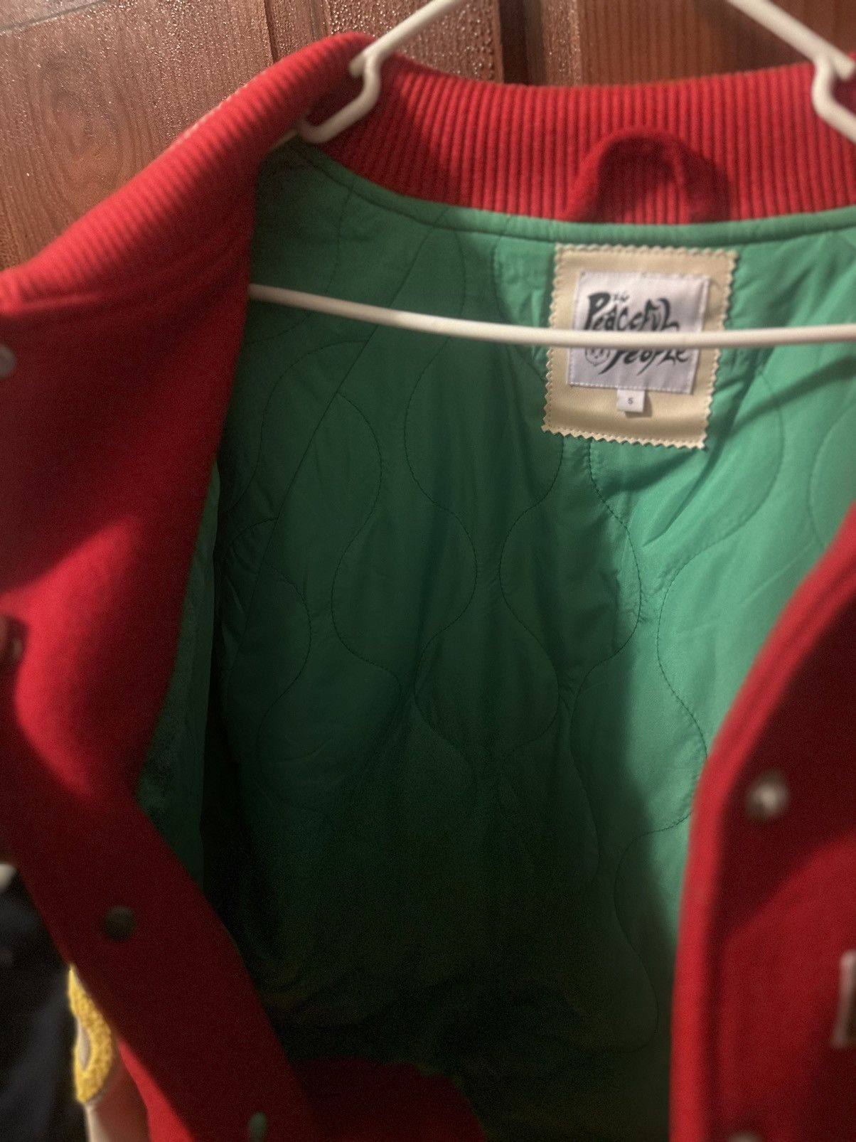 Designer × Japanese Brand Peaceful people Varsity Jacket Size US XL / EU 56 / 4 - 5 Thumbnail