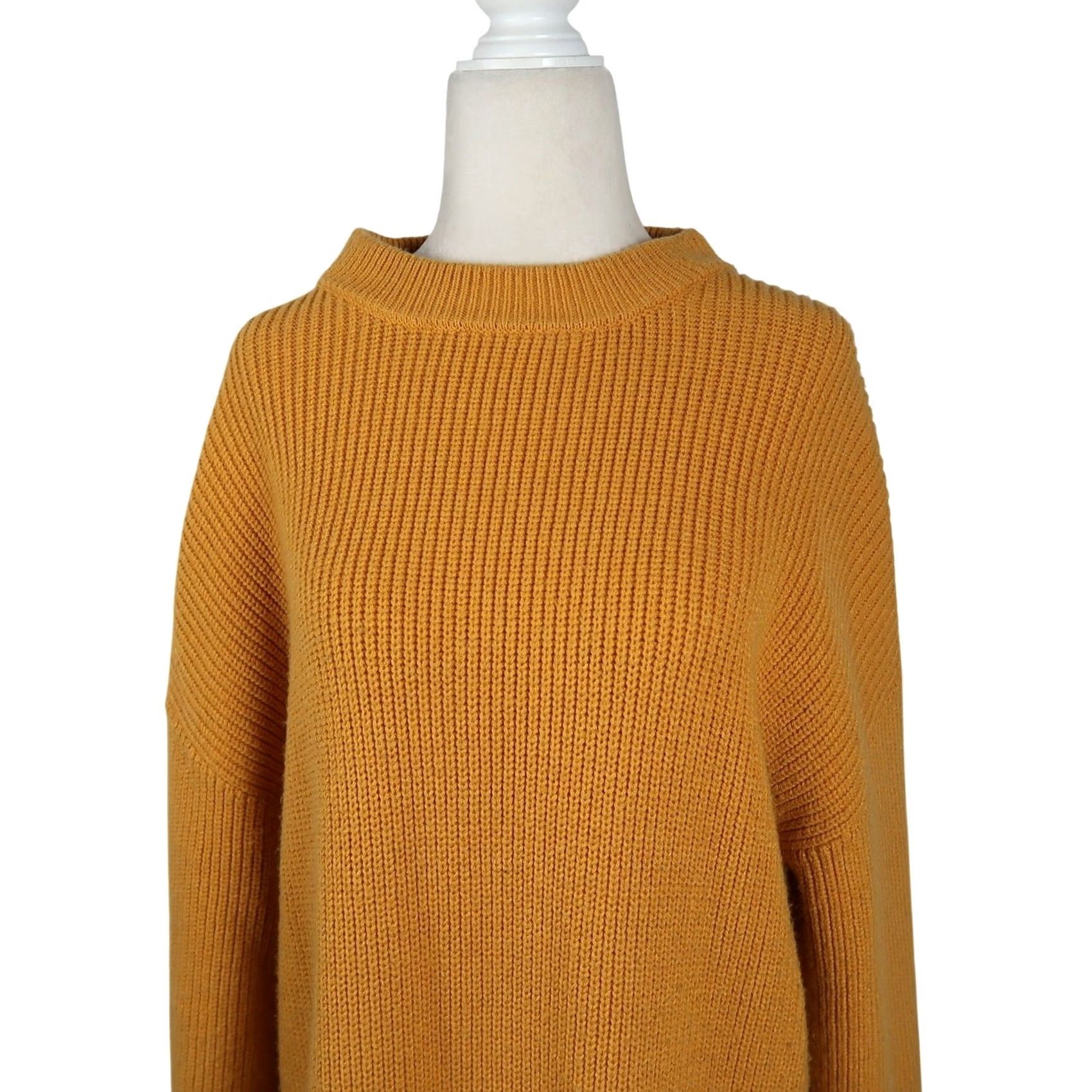 Zara Zara Mustard Yellow Knit Midi Sweater Dress S Women Size S / US 4 / IT 40 - 2 Thumbnail