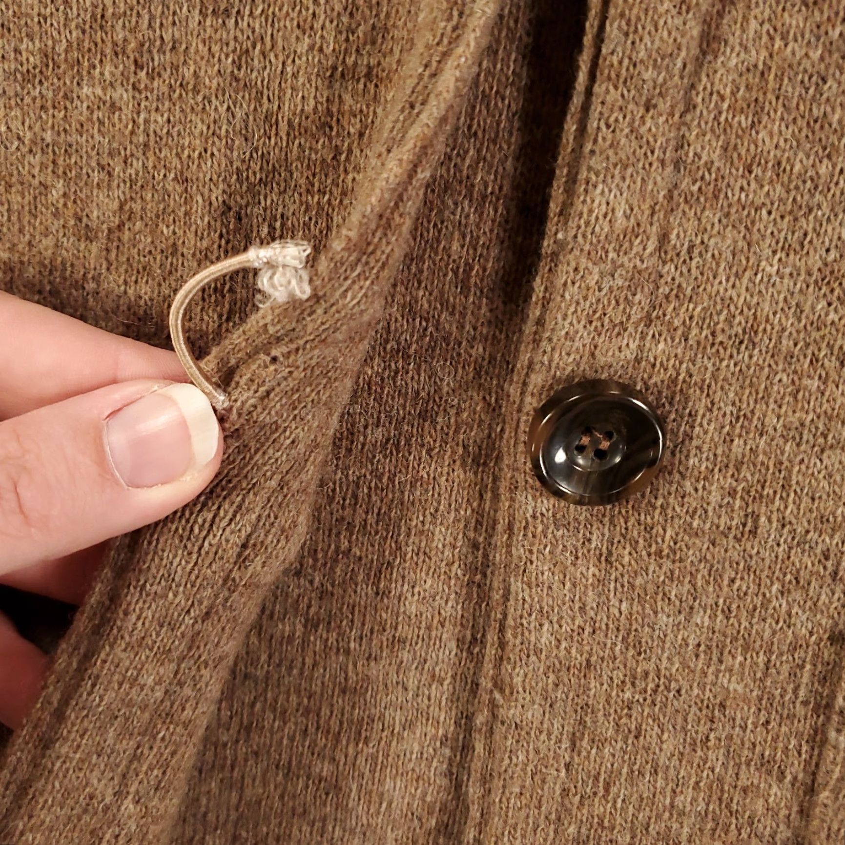Vintage Made in Italy Wool Moto Jacket Womens Medium Brown Button Up Sweater Size M / US 6-8 / IT 42-44 - 4 Thumbnail