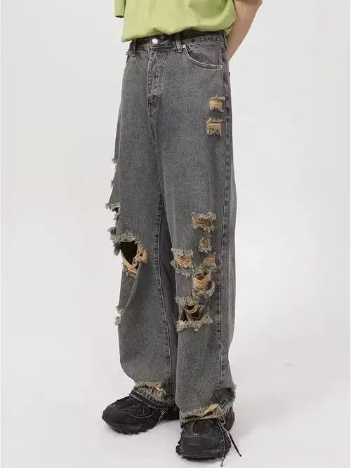 Other Personalized Straight Hole Trousers Vintage Wide Leg Size US 31 - 4 Thumbnail